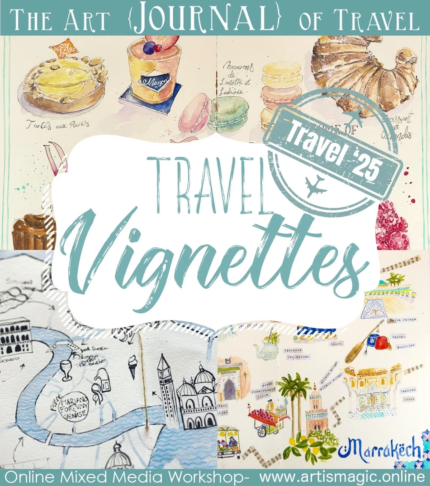 Each year I release a different edition of Travel Vignettes depending upon my travels- each trip is different, each experience inspires different approaches. In the last edition (Europe 24) we explored tiny stories and sketching buildings, the one be