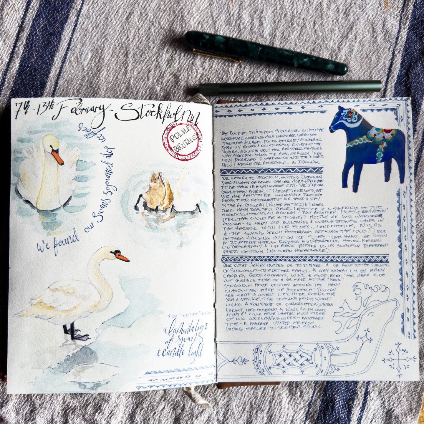 Stockholm, February. Under snow and ice.

We&rsquo;d waited for the swans in Amsterdam &mdash; watching the canal from the window, hoping. But they hadn&rsquo;t come. We were told they&rsquo;d flown south for warmer weather, when in fact warming Euro