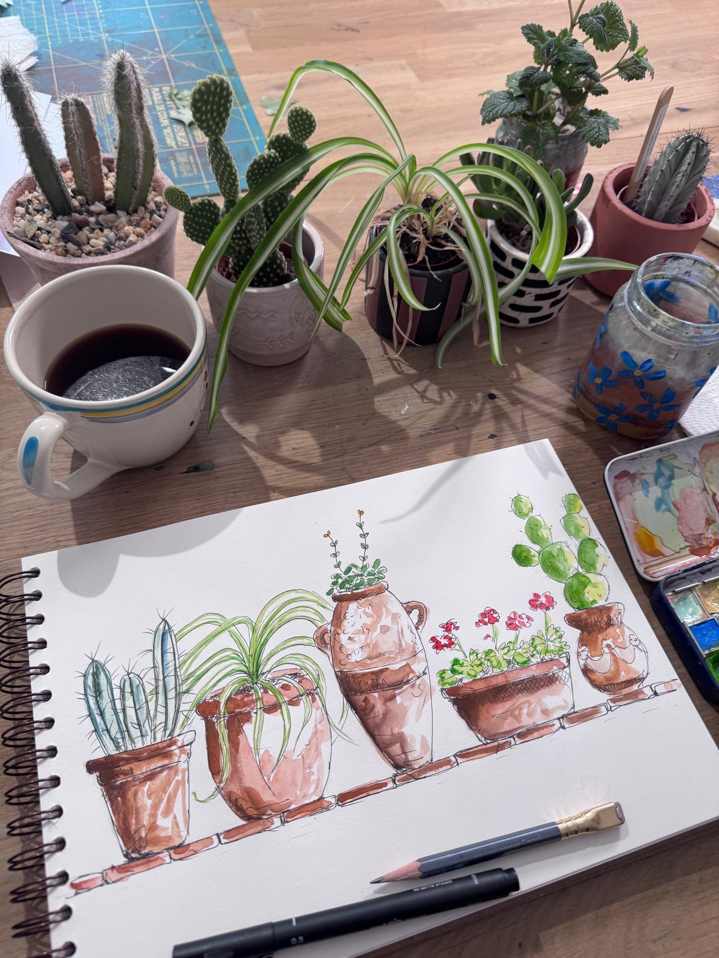 This week in the Make Create Express workshop we have another delightful lesson with Susan Yeates: ⁠
⁠
Terracotta Pots⁠
⁠
Explore and celebrate plants by sketching loose plants in terracotta pots. Draw a wall line, the pots, and a range of plants in 