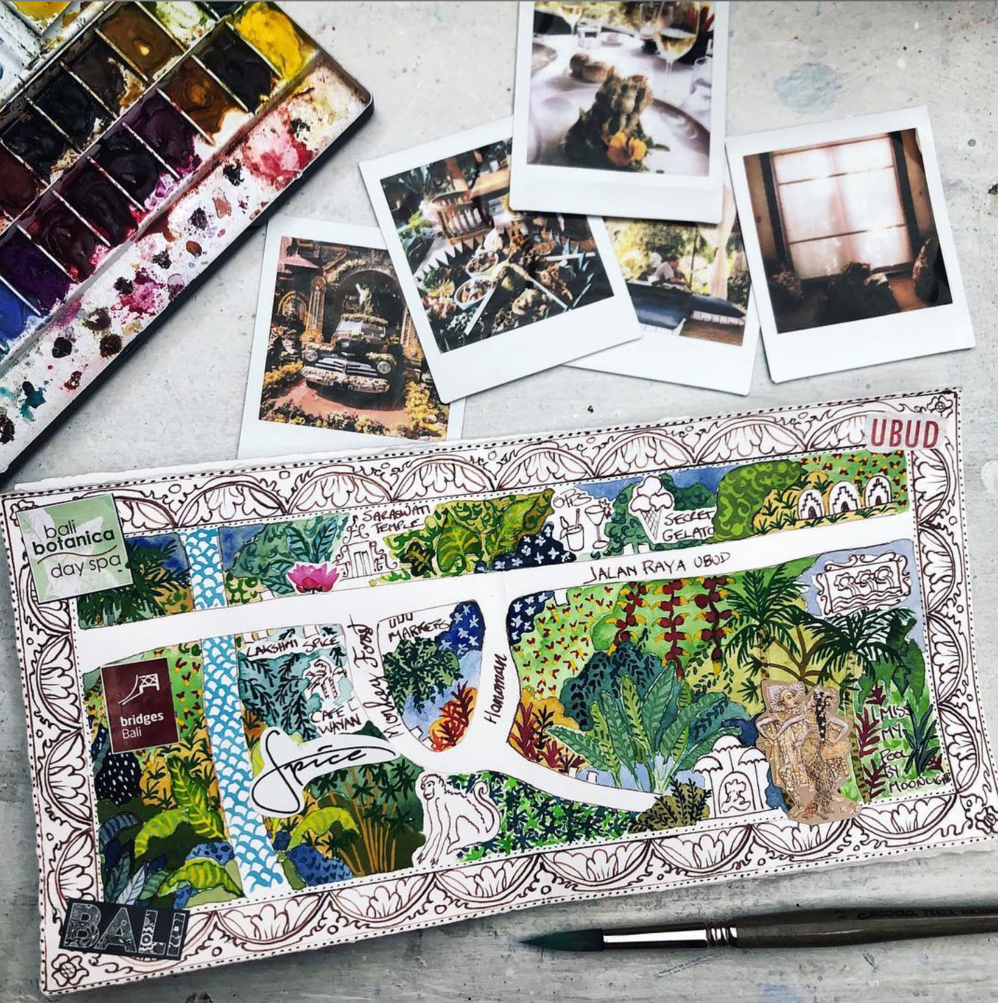 Hand painted Bali Map sketchbook spread Galia Alena.png