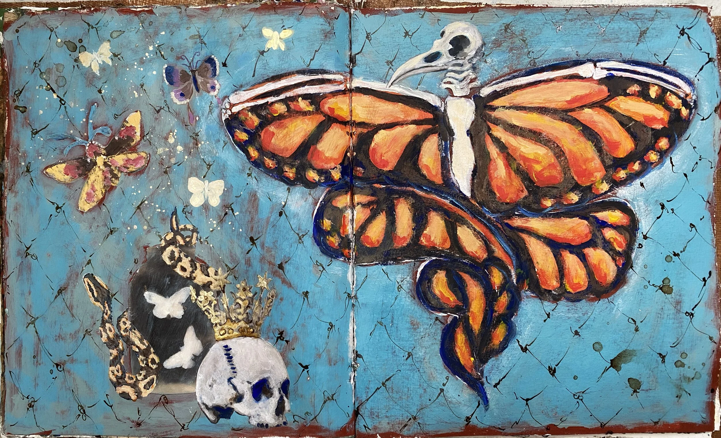 The death card from the tarot- art journal spread