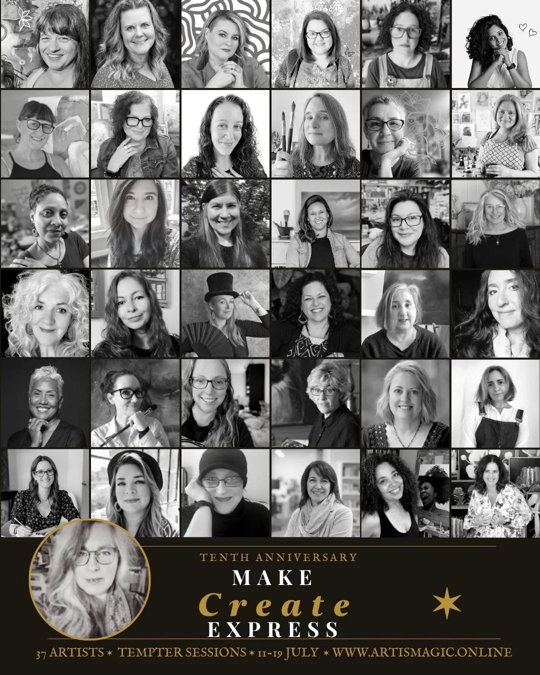 The 37 artists of Make Create Express 2026, Art is Magic.
