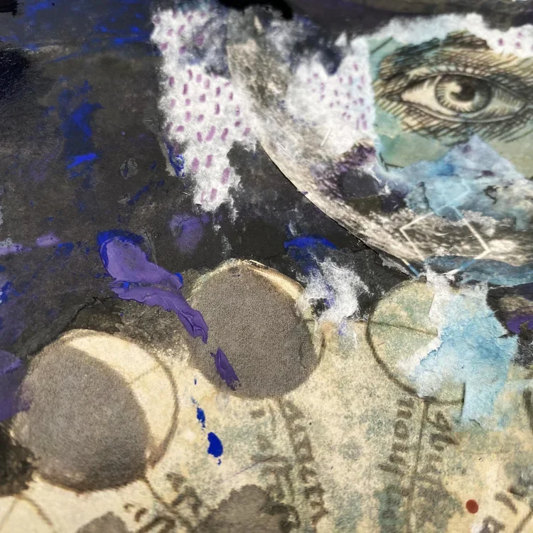The High Priestess from the tarot- art journal spread