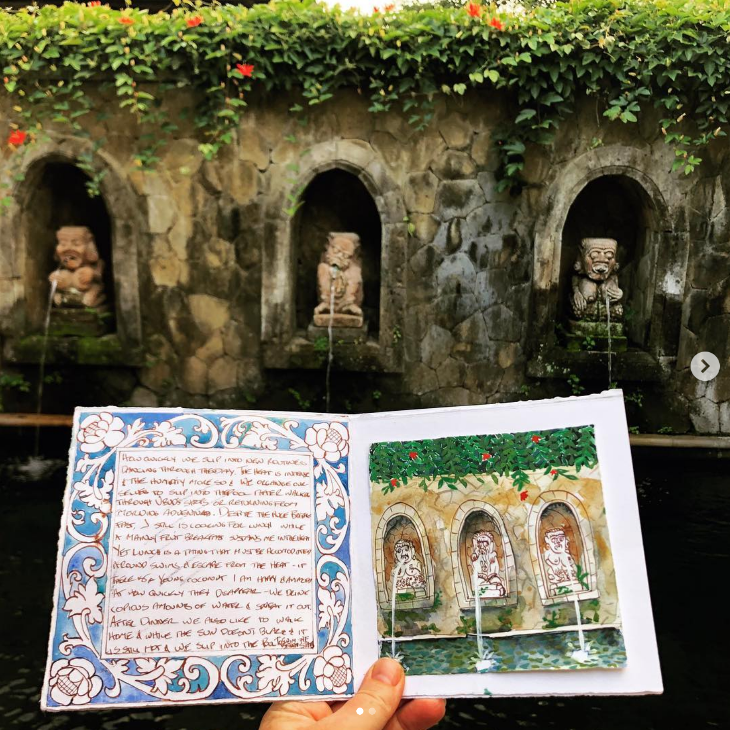 Bali Spirits sketchbook spread on location Galia Alena.png