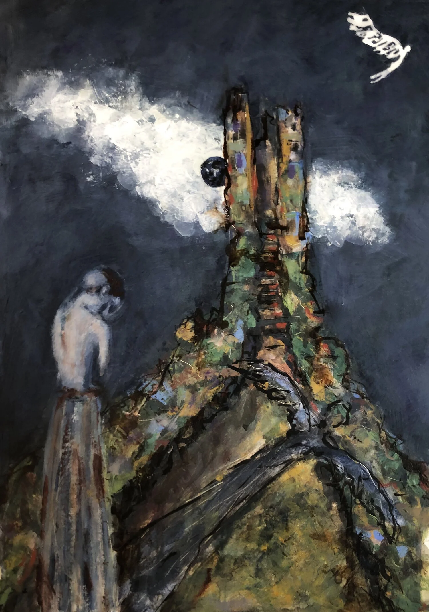 Even the Sky Cracks Open, a Tower card artwork by Galia Alena
