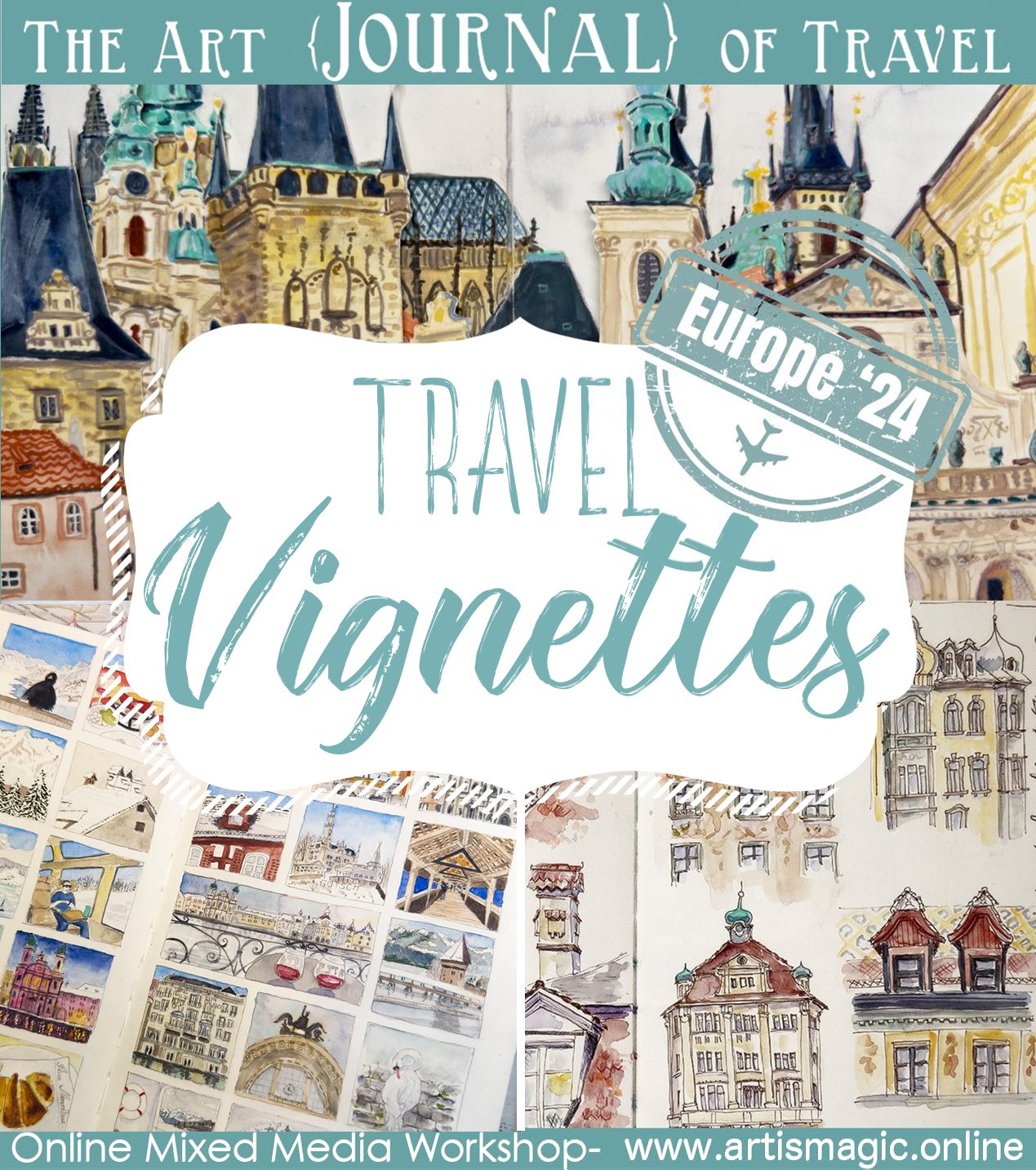 Travel Vignettes with Galia Alena Europe spread — Prague, Norway, Switzerland Bern