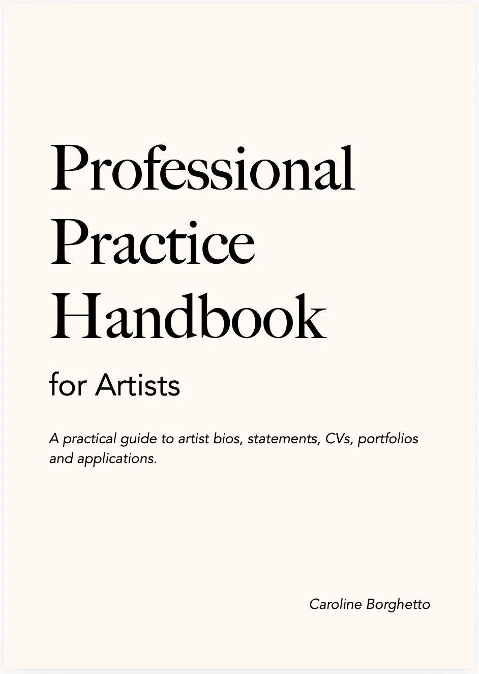 Professional Practice Handbook for Artists