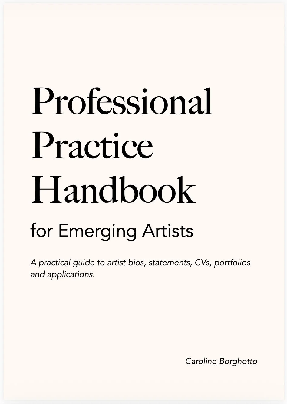 Professional Practice Handbook for Emerging Artists
