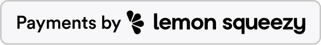 Text reading "Payments by lemon squeezy" with a lemon squeezy logo