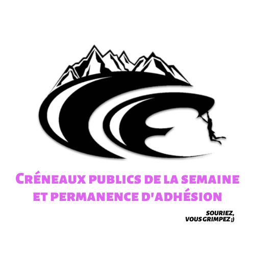 Créneaux publics de la semaine et permanence d'adhésion