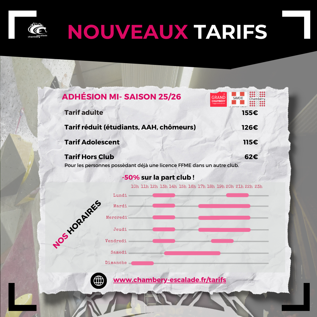 nouveaux Tarifs mi année