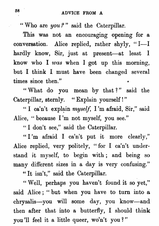 advice from a caterpillar