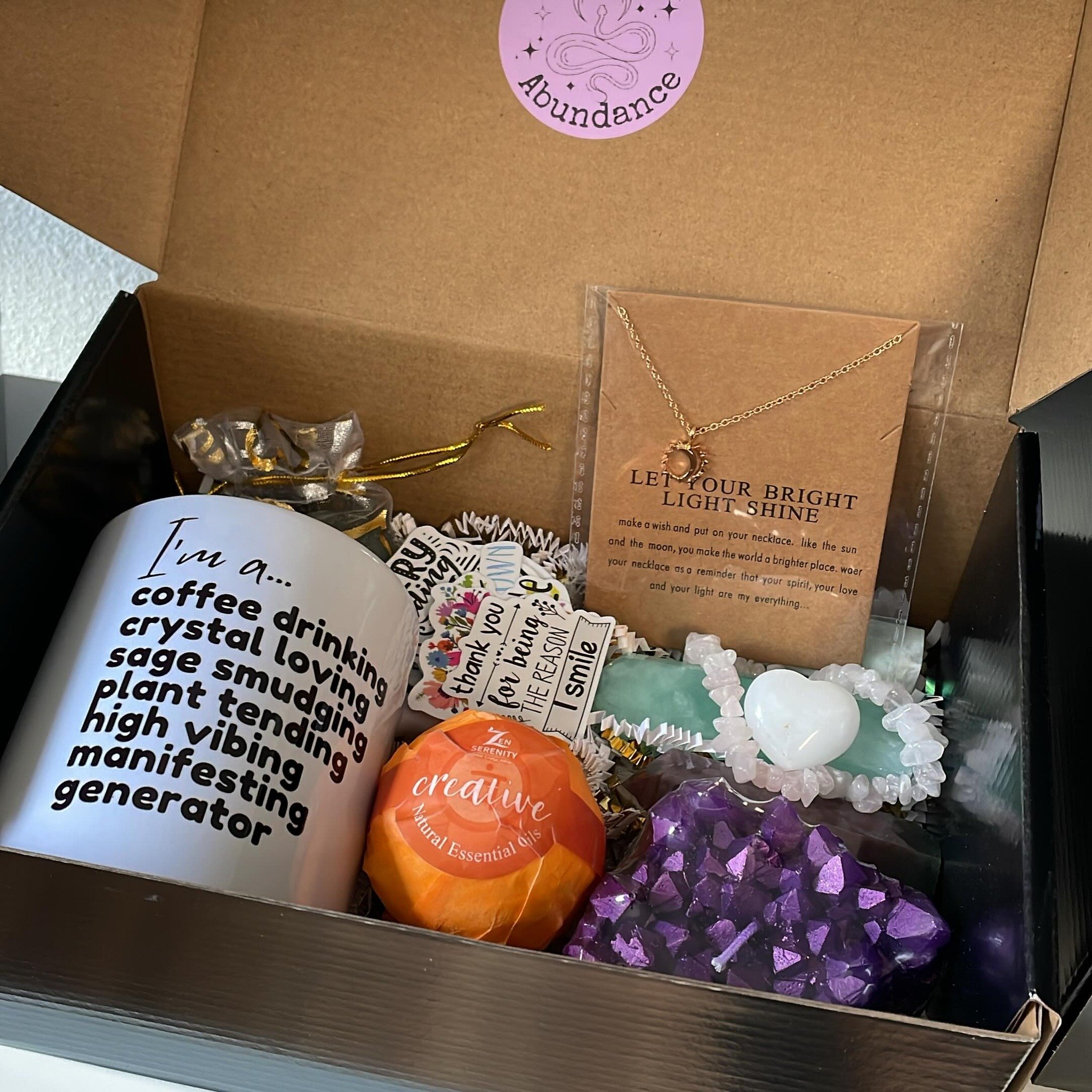 New Self Care mystery boxes!  Perfect for Mother&rsquo;s Day 🌸❤️🌸
.
#mothersdaygift #crystalmagic #porttownsend #soulfulabundance #crystalloversgift #crystaladdict #mysterybox