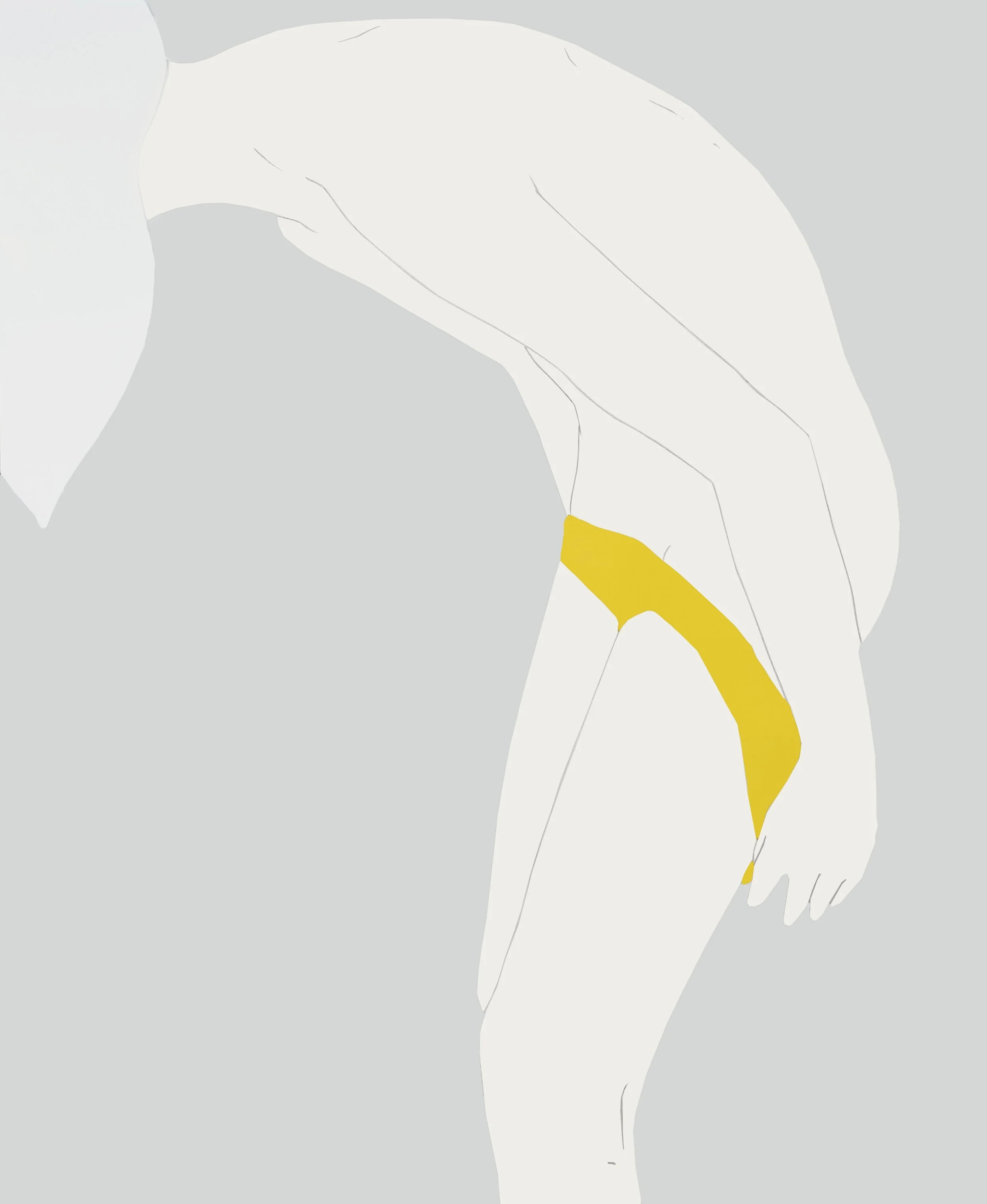 Natasha Law, Skinny Yellow, 2020, Gloss on cartridge paper, 60 x 48 inches