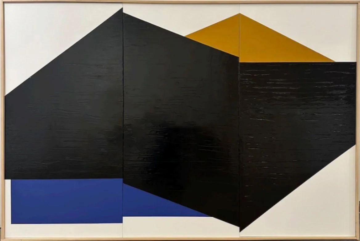 Jason Trotter, Interaction: Reverberating Black, 2025, Acrylic on canvas, 49 x 73 x 2 inches