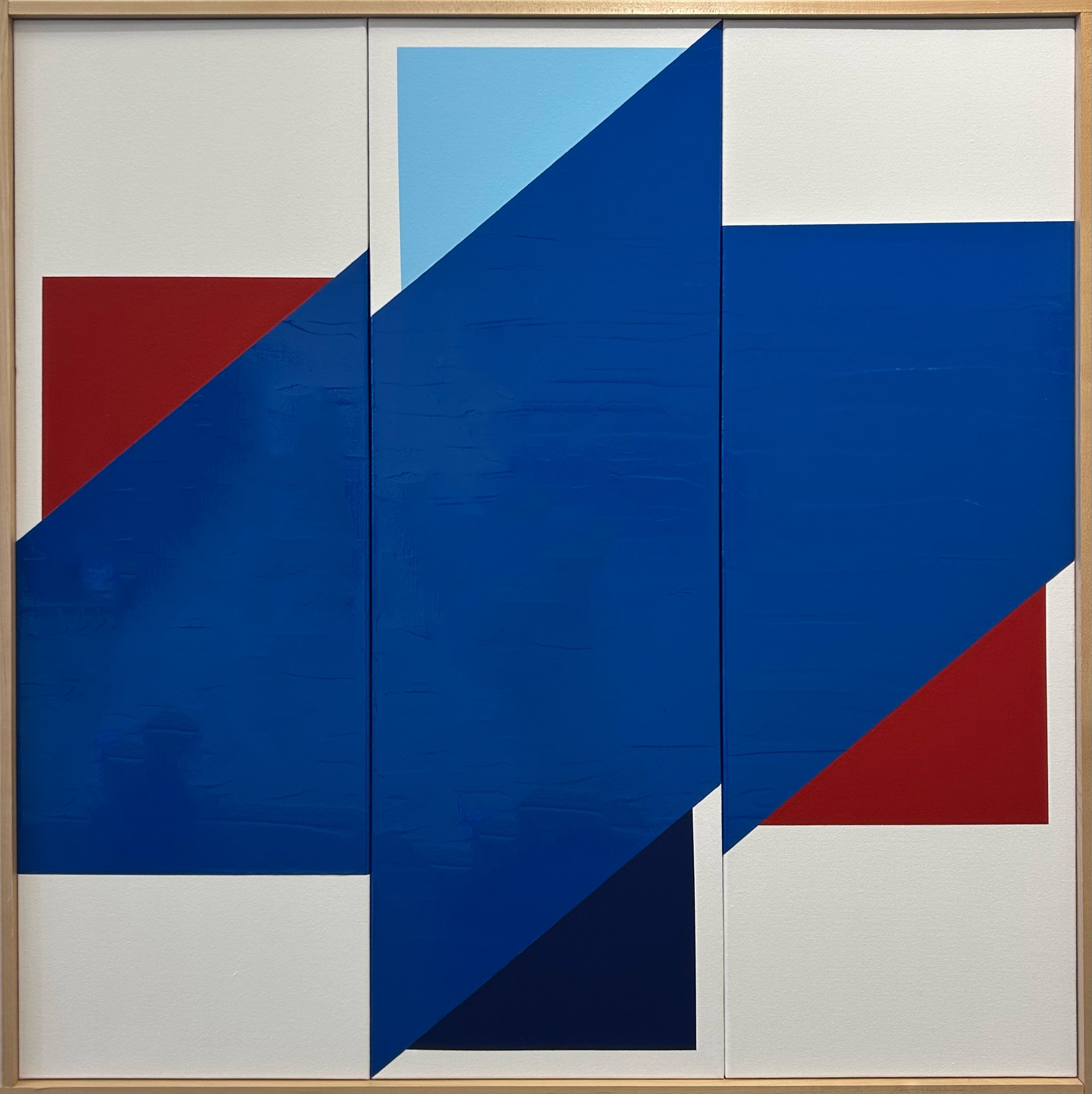 Jason Trotter, Interaction: Shadowed Blue, 2025, Acrylic on canvas, 37 x 37 x 2 inches
