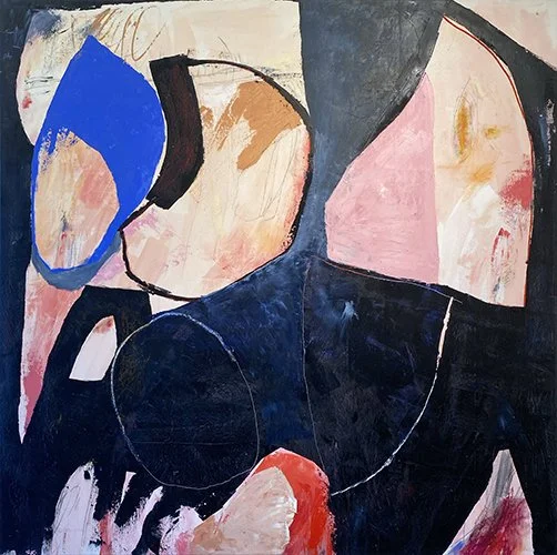 Heather Chontos, Spoken, 2020, Oil, oil stick, and acrylic on canvas, 73 x 73 inches