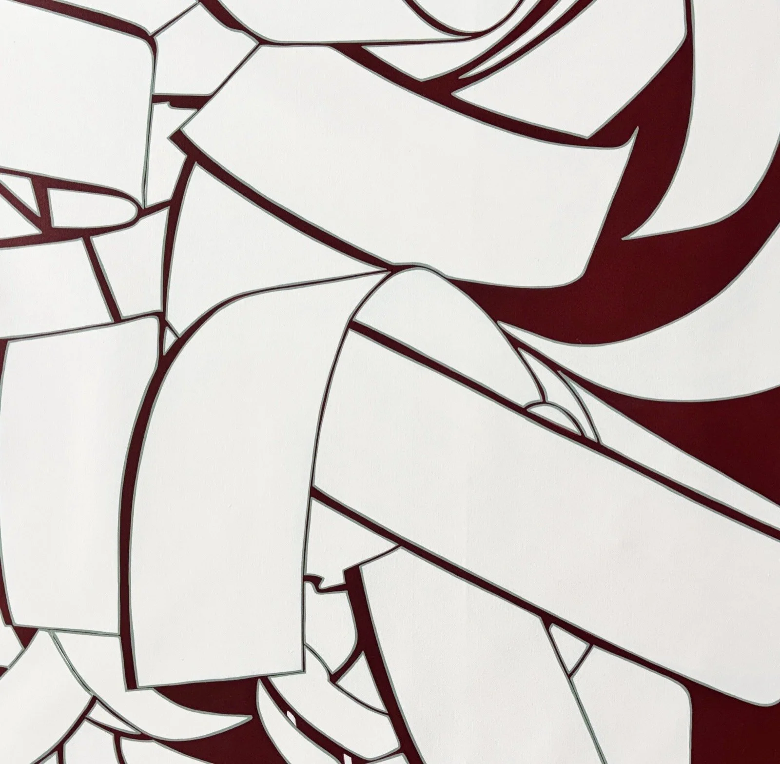 Lucy Soni, Scarlet Tiger (middle), 2025-2026, Acrylic on canvas, 24 x 24 inches