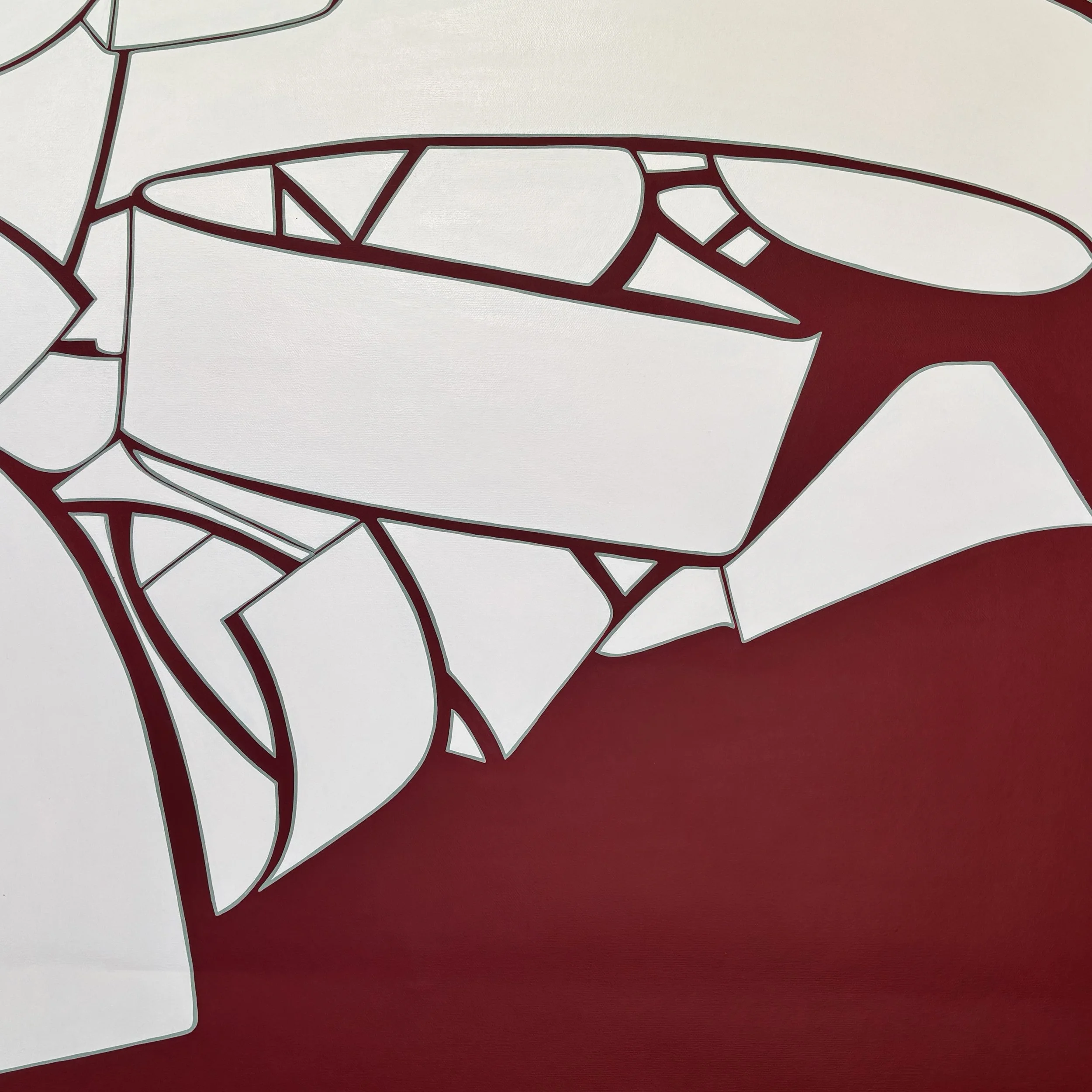 Lucy Soni, Scarlet Tiger (end), 2025-2026, Acrylic on canvas, 24 x 24 inches