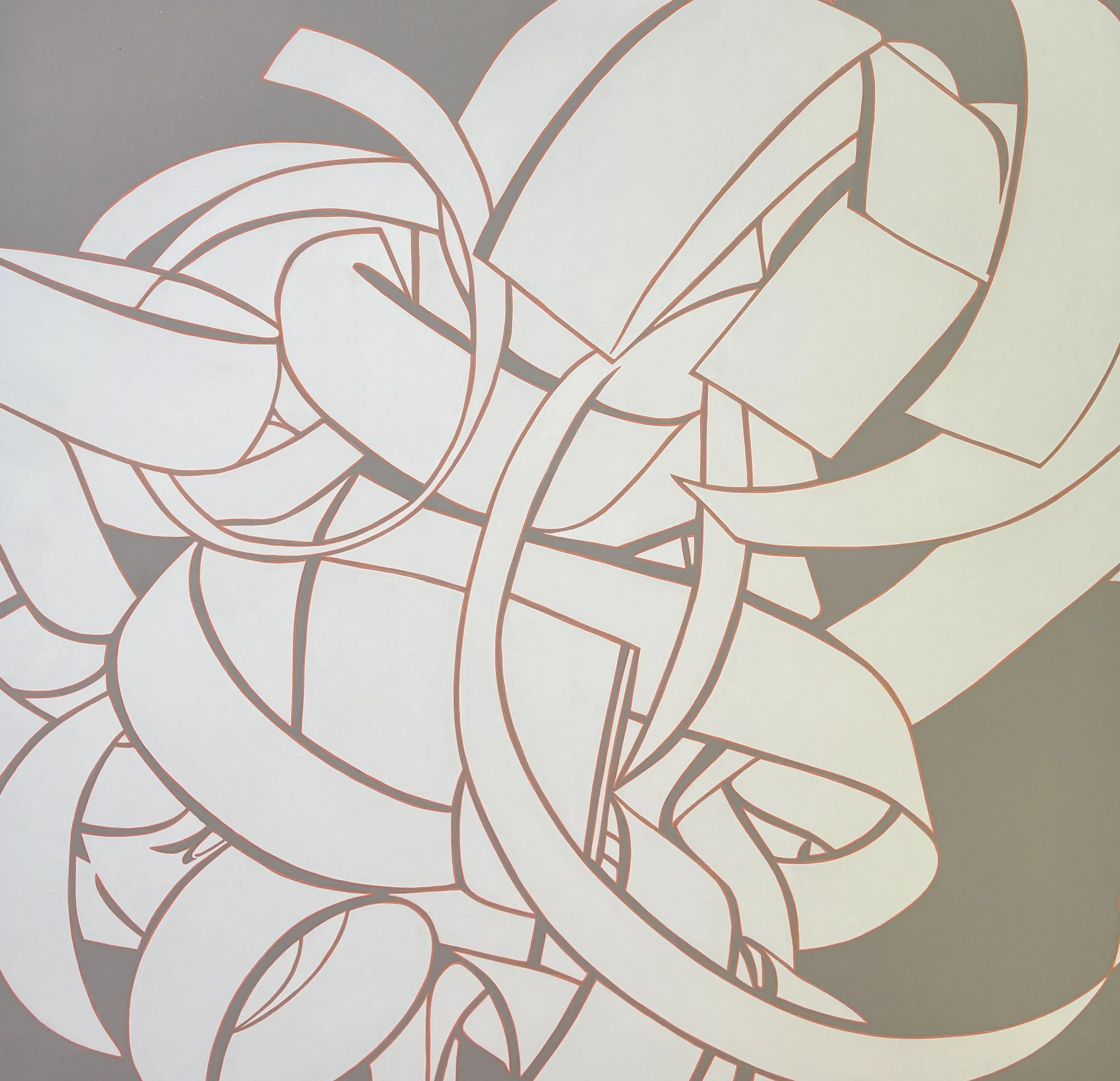 Lucy Soni, Heart and Dart, 2025-2026, Acrylic on canvas, 40 x 40 inches