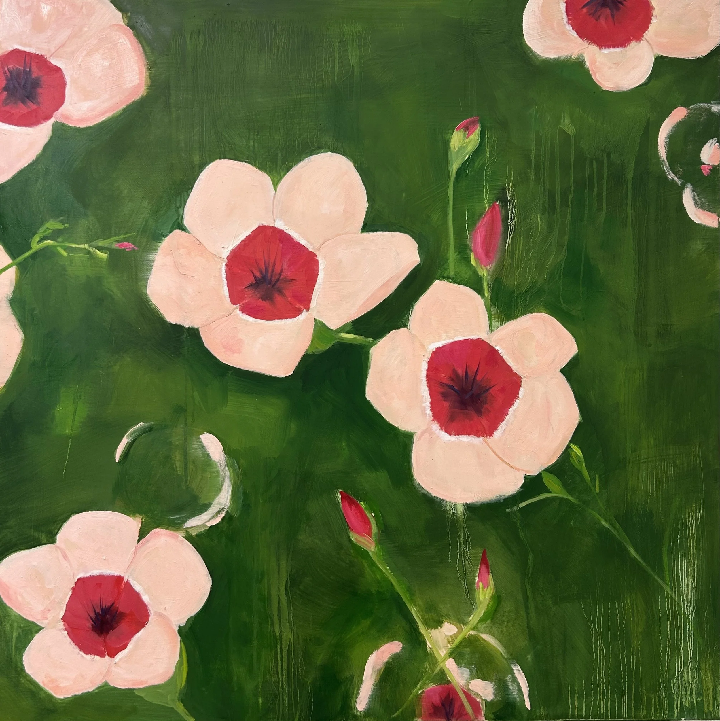 Holland Cunningham, Blooming, 2026, Oil on board, 36 x 36 inches