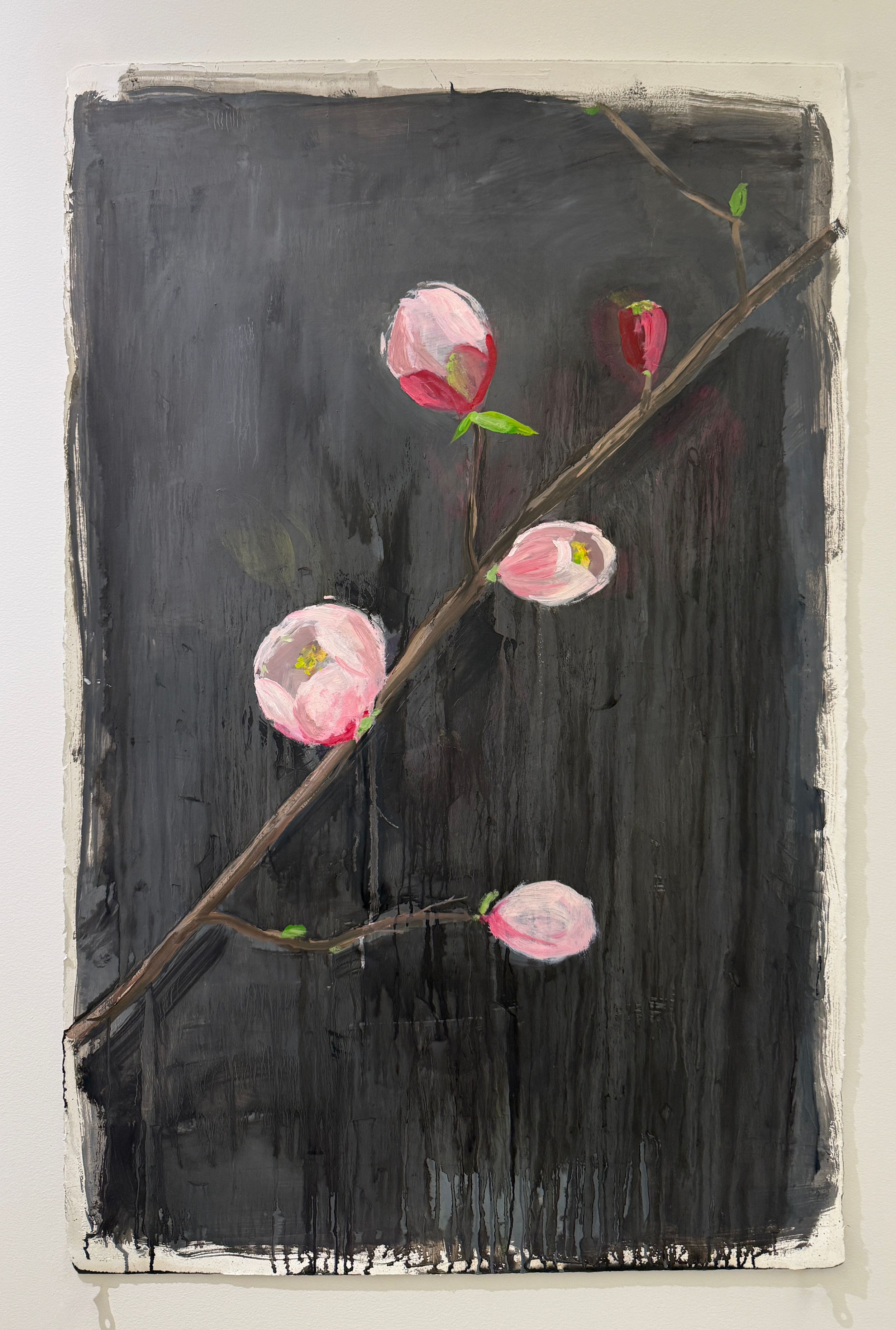Holland Cunningham, Blossom, 2025-2026, Oil and gouache on paper, 40 x 26 inches