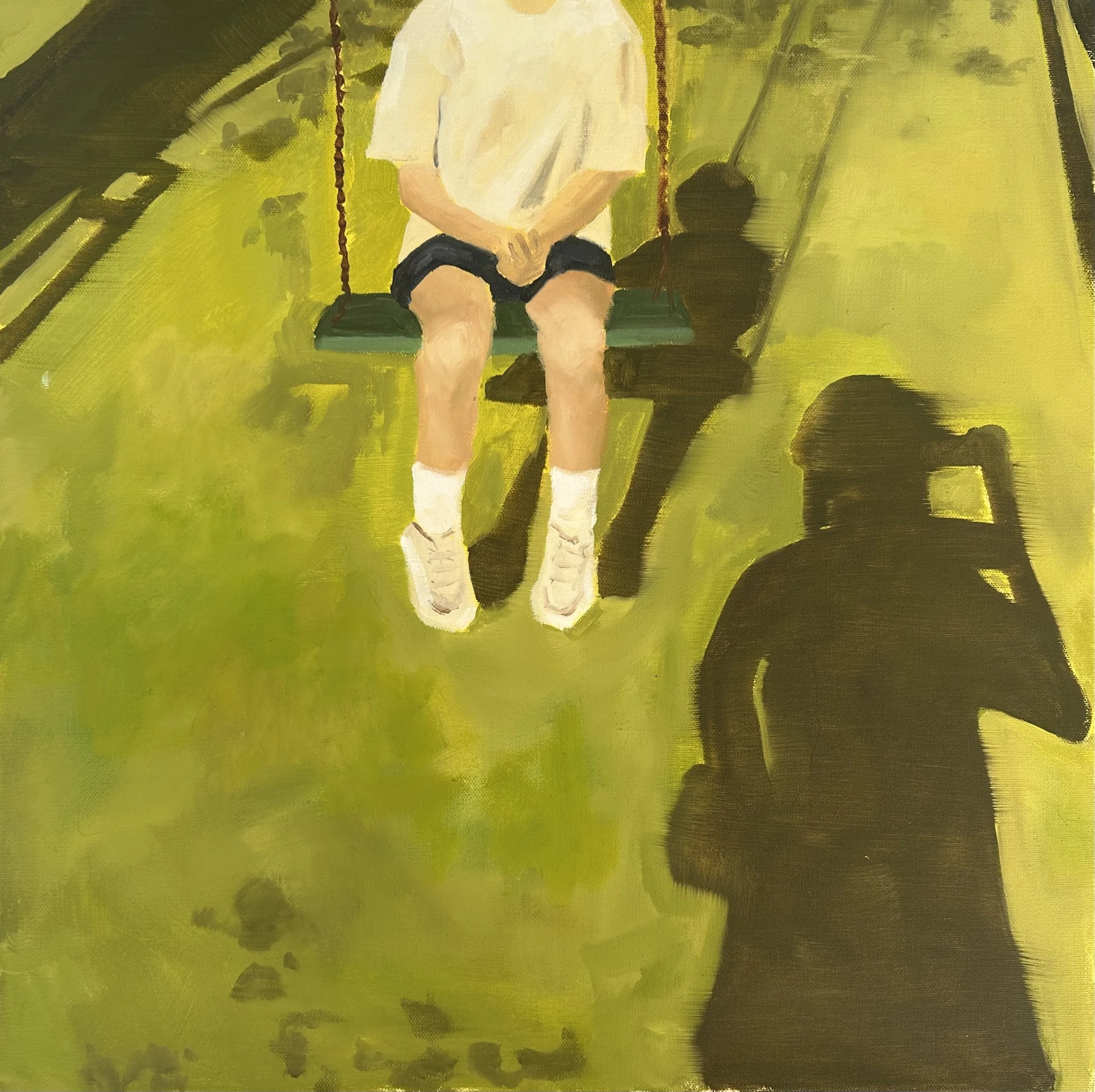 Holland Cunningham, Double Shadow, 2025, Oil on canvas, 20 x 20 inches