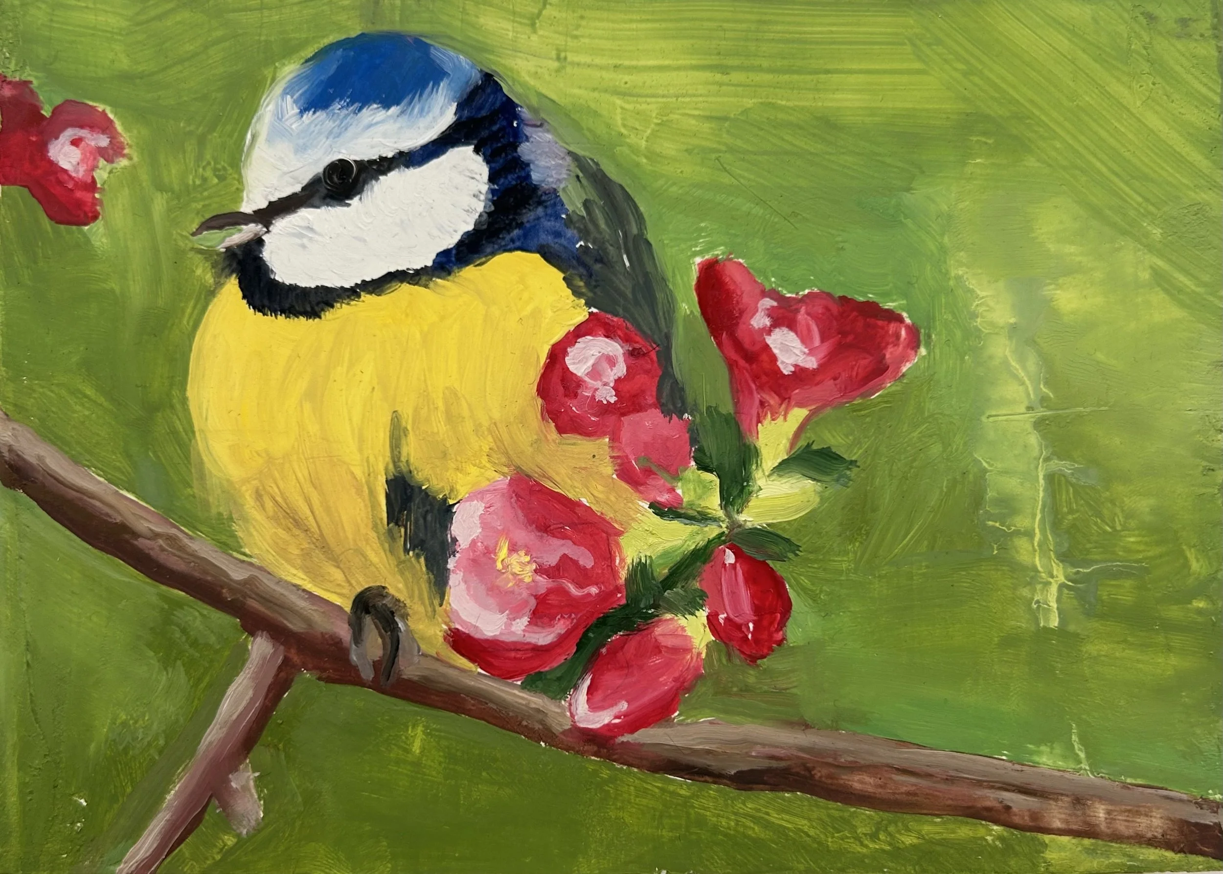 Holland Cunningham, Garden Bird II, 2026, Oil on board, 5 x 7 inches