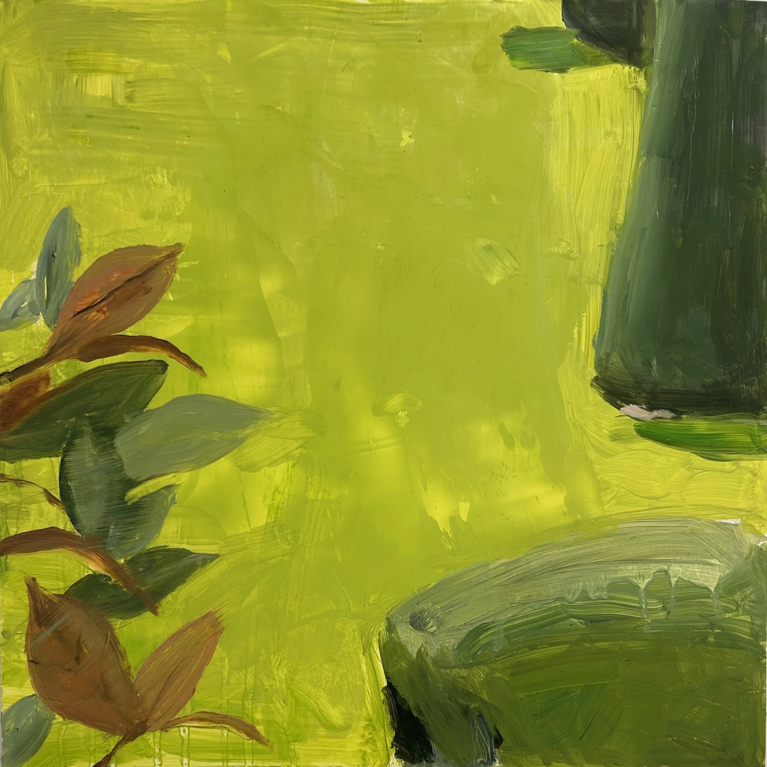 Holland Cunningham, Hedge Row II, 2025, Oil on panel, 11.8 x 11.8 inches