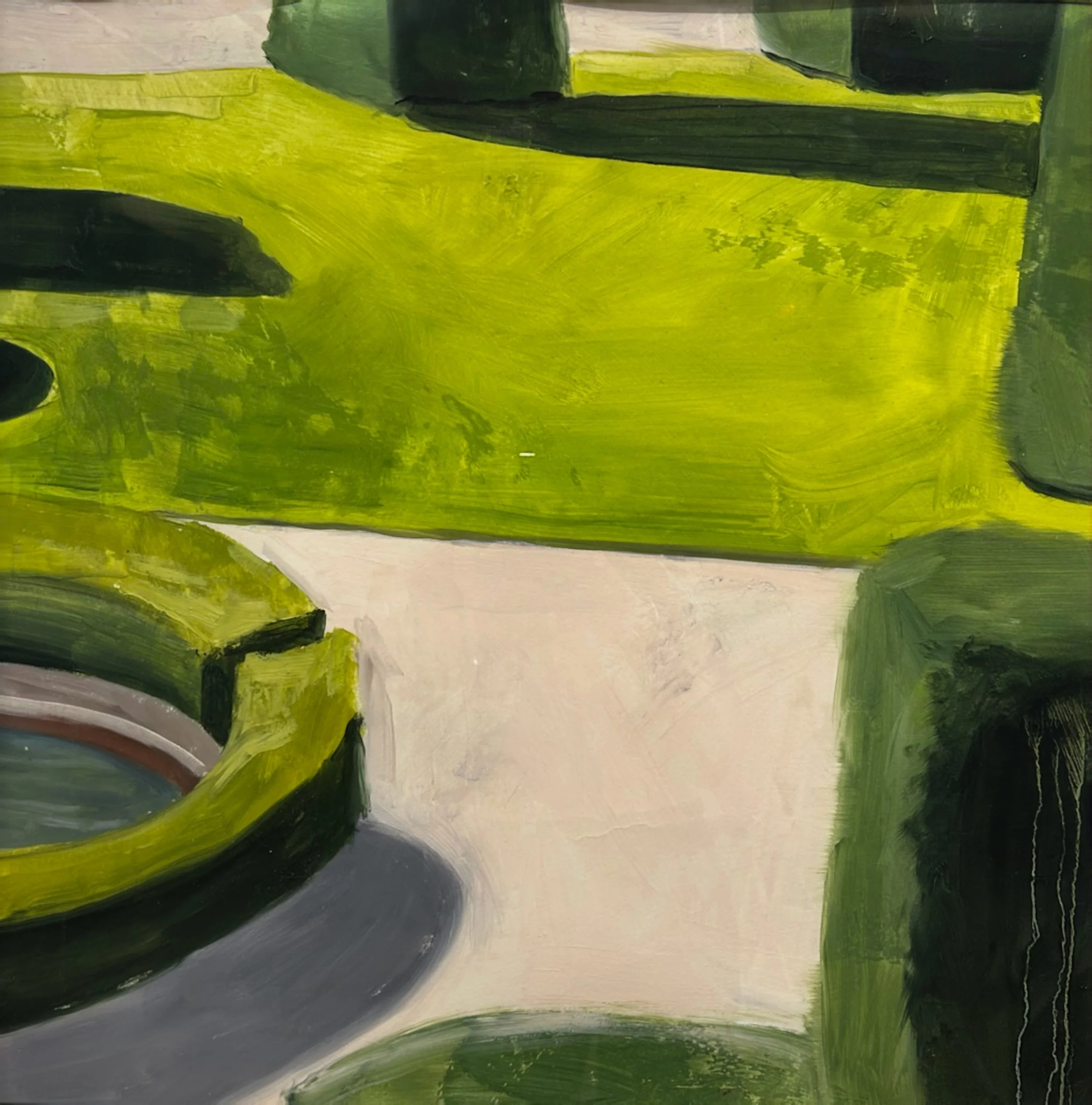 Holland Cunningham, Hedge Row III, 2025, Oil on paper, 24 x 24 inches