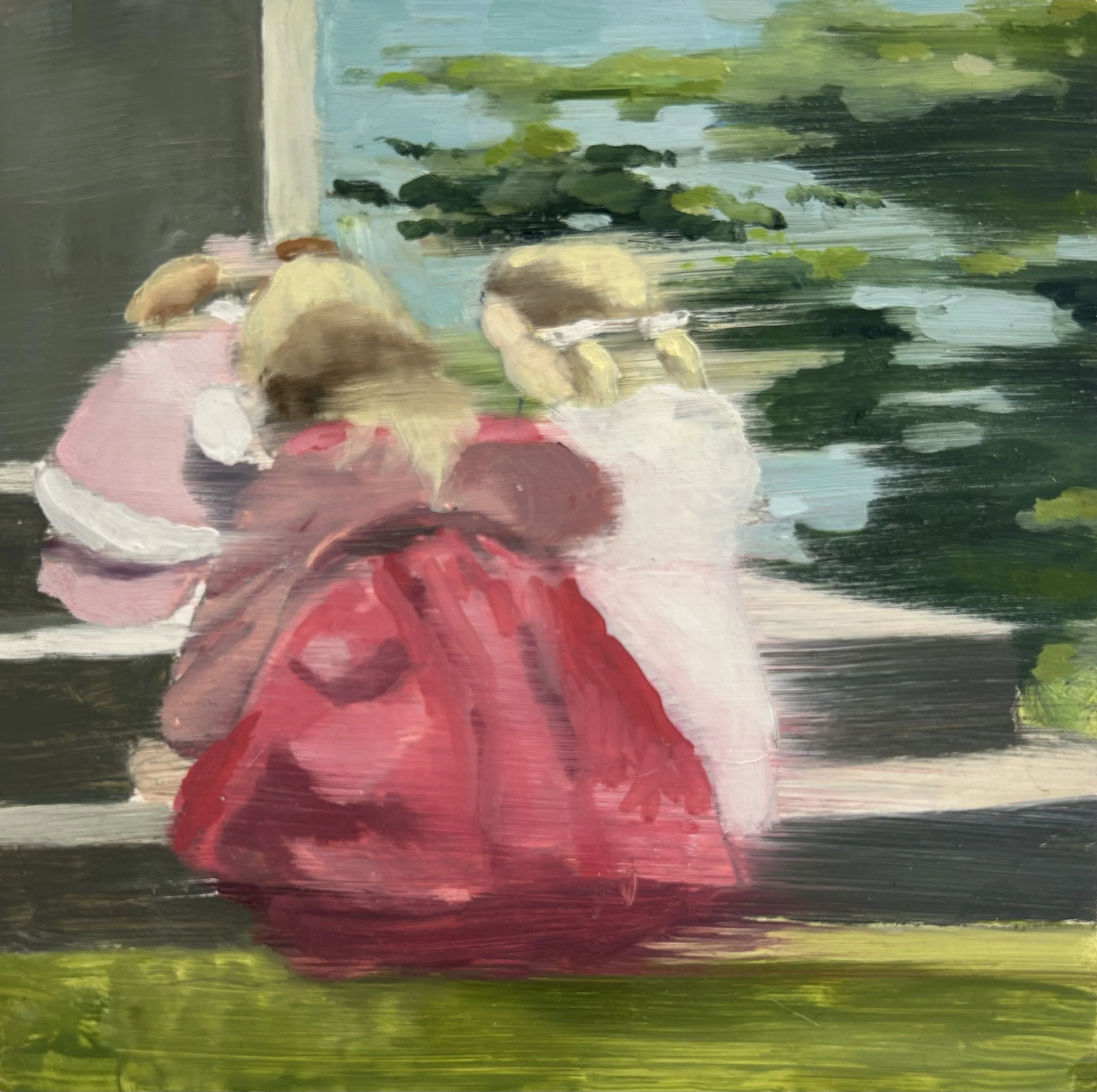 Holland Cunningham, Pow Wow, 2024, Oil on aluminum panel, 6 x 6 inches