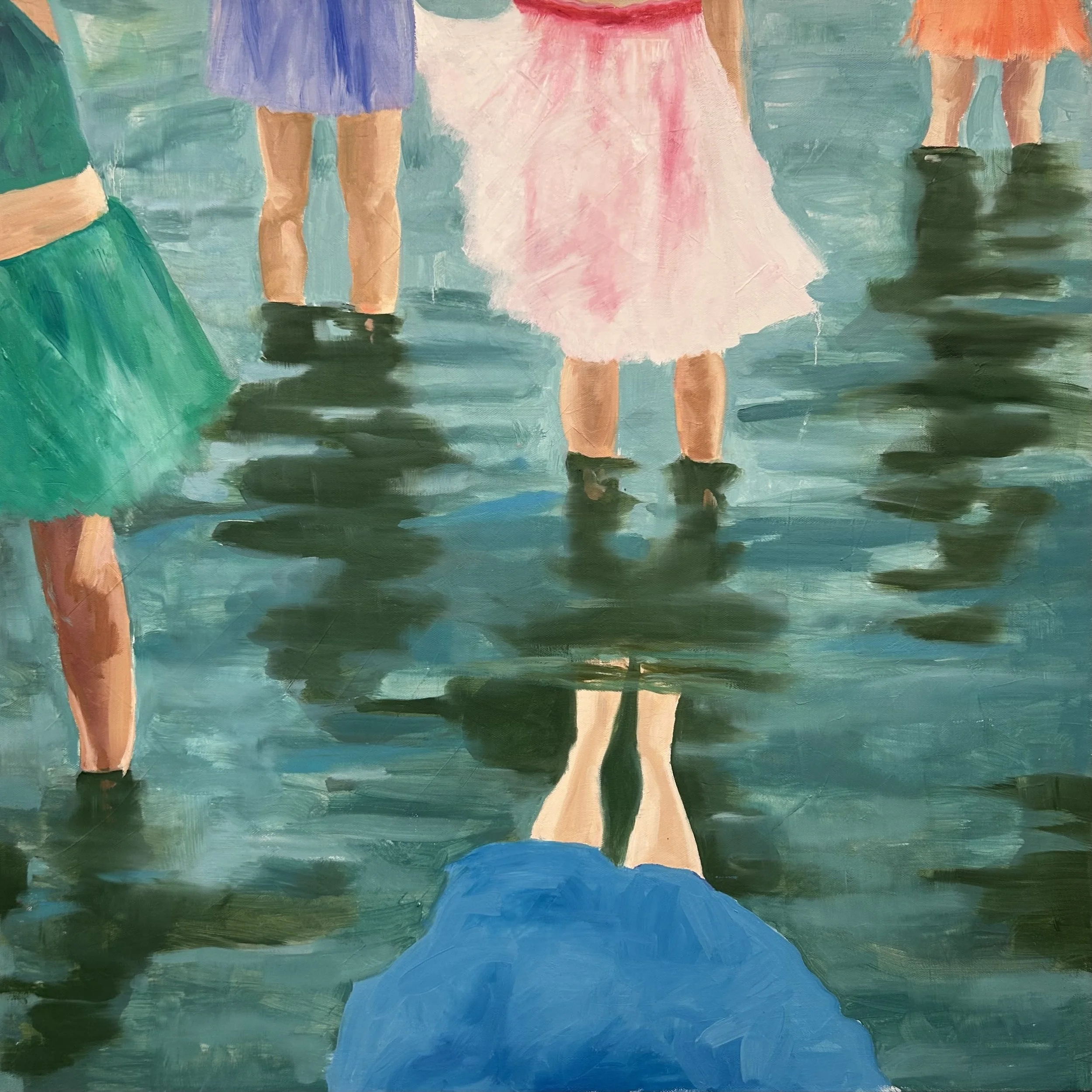 Holland Cunningham, Sabina's Posse, 2025, Oil on canvas, 30 x 30 inches