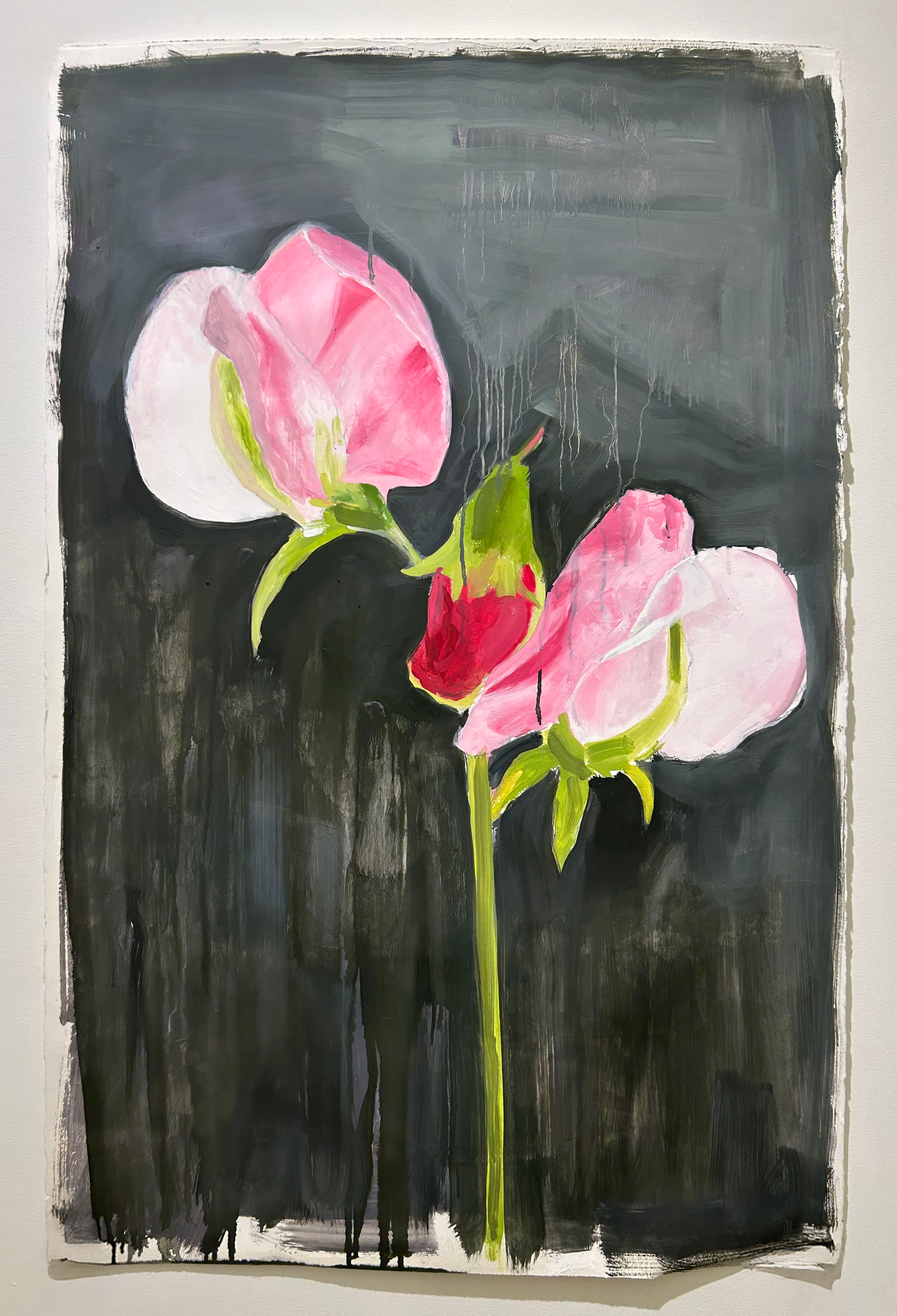 Holland Cunningham, Sweet Pea, 2025-2026, Oil and gouache on paper, 40 x 26 inches