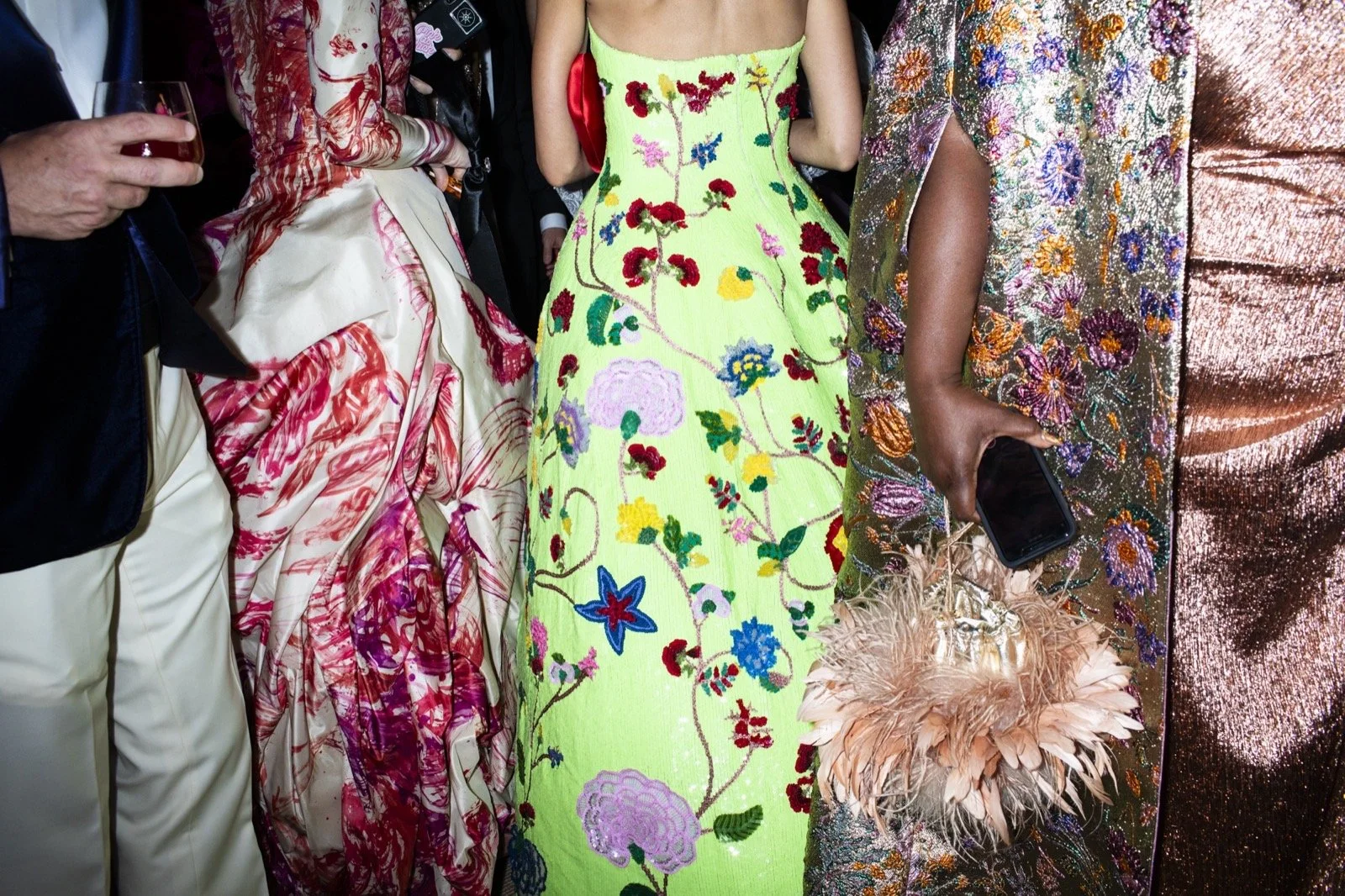 Landon Nordeman, Flower Dresses, Met Gala, New York City, 2019, Edition 2 of 7, Archival Baryta Paper, 20 x 28 inches