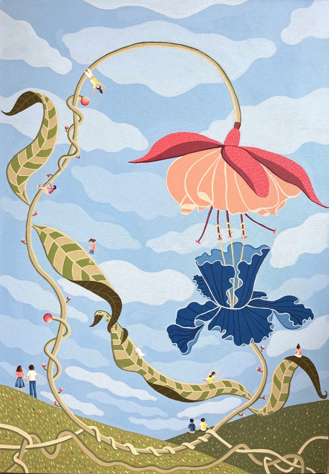 Leyla Pekmen, The Secret Path, 2025, Acrylic on canvas, 27 x 39 inches