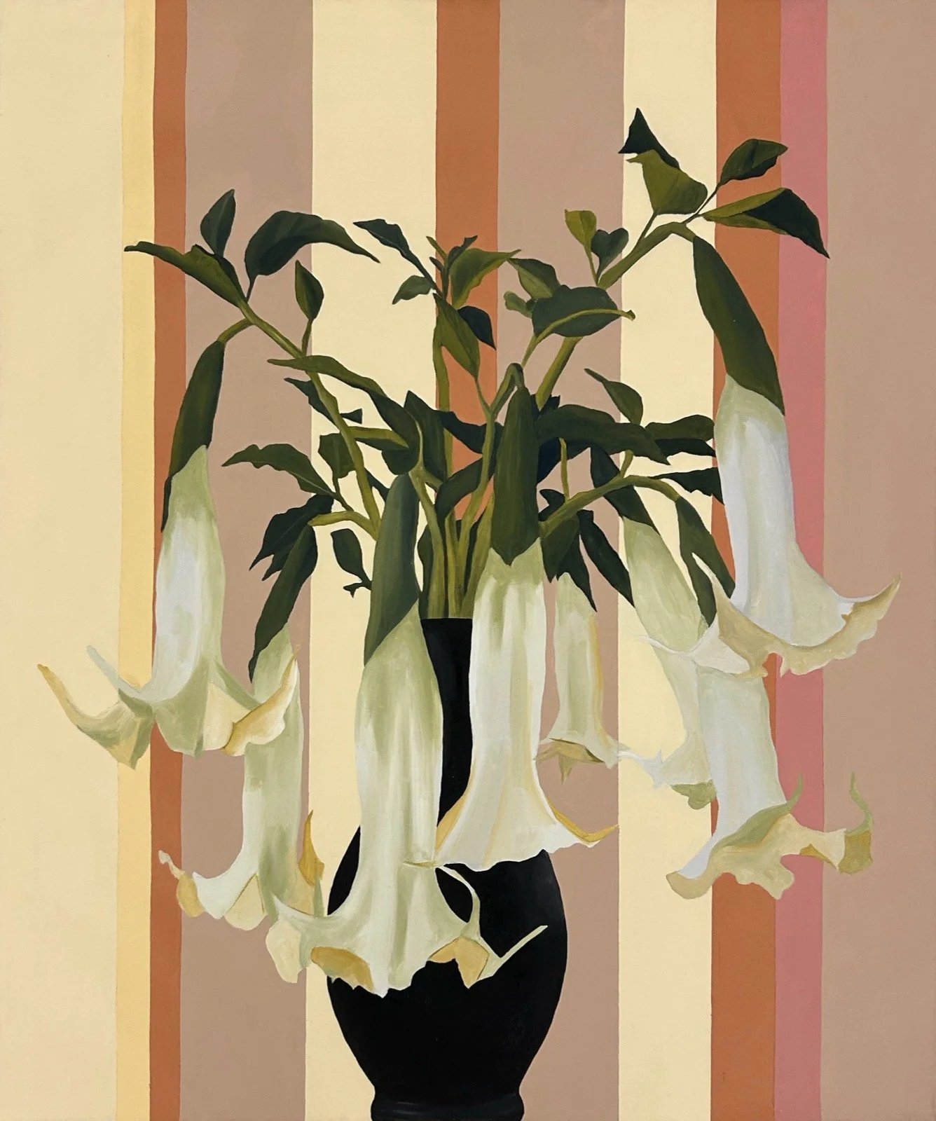 Daniel Adenitan, Datura Dreams, Oil and Acrylic on Canvas, 36 x 30 inches