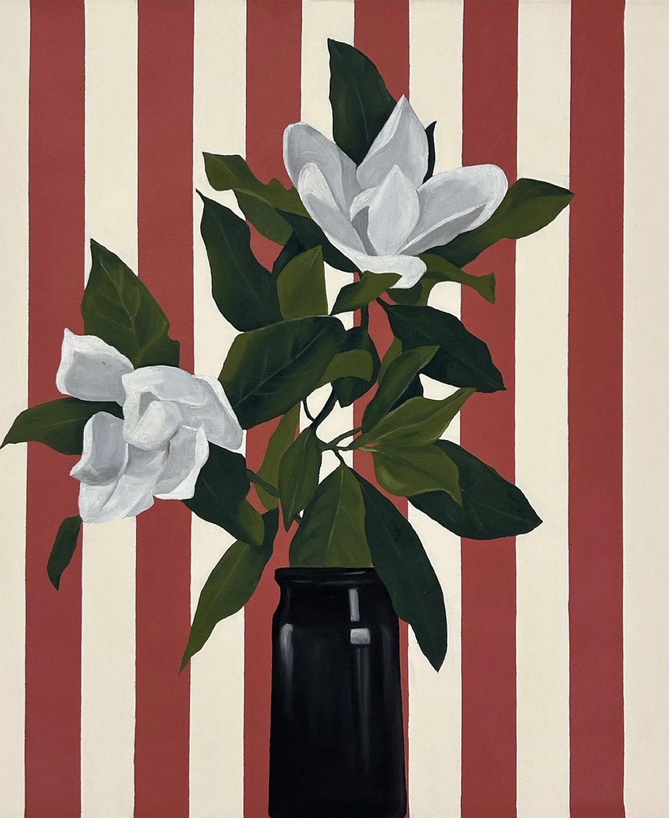 Daniel Adenitan, Magnolias in Midnight, 2026, Oil and Acrylic on Canvas, 30 x 26 inches