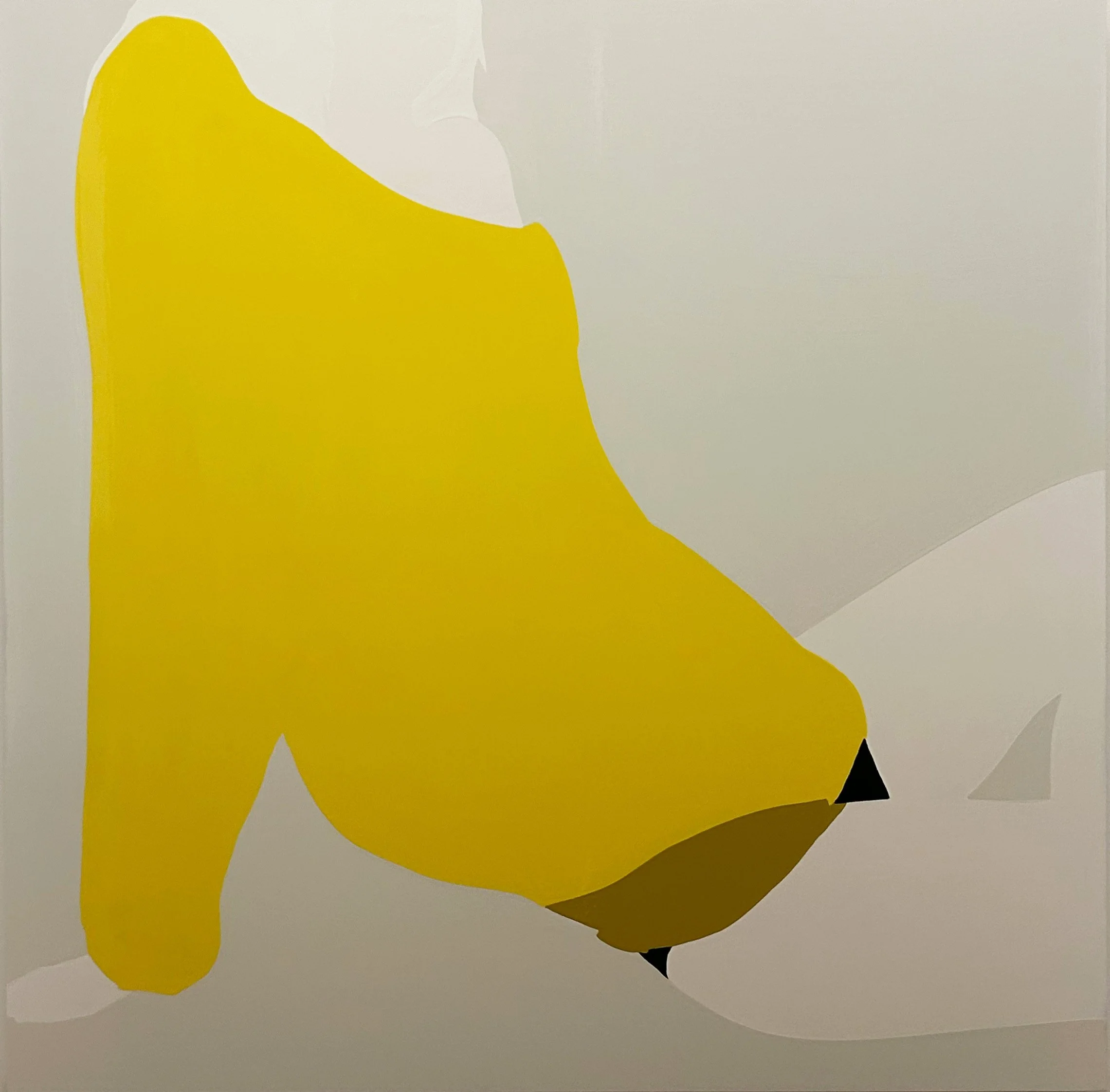 Green Flag and Yellow, 2026, Gloss on aluminum, 48 x 48 inches