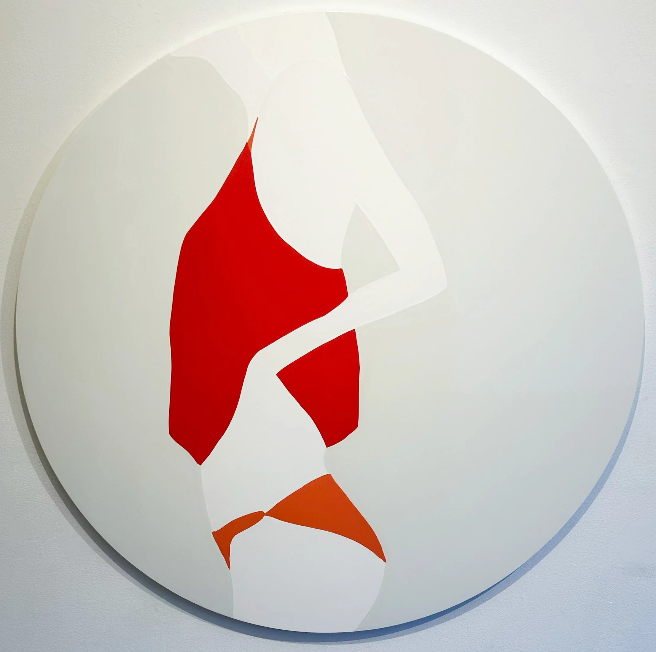Red Flags on Sulphur, 2026, Gloss on aluminum, 49.2 inches in diameter