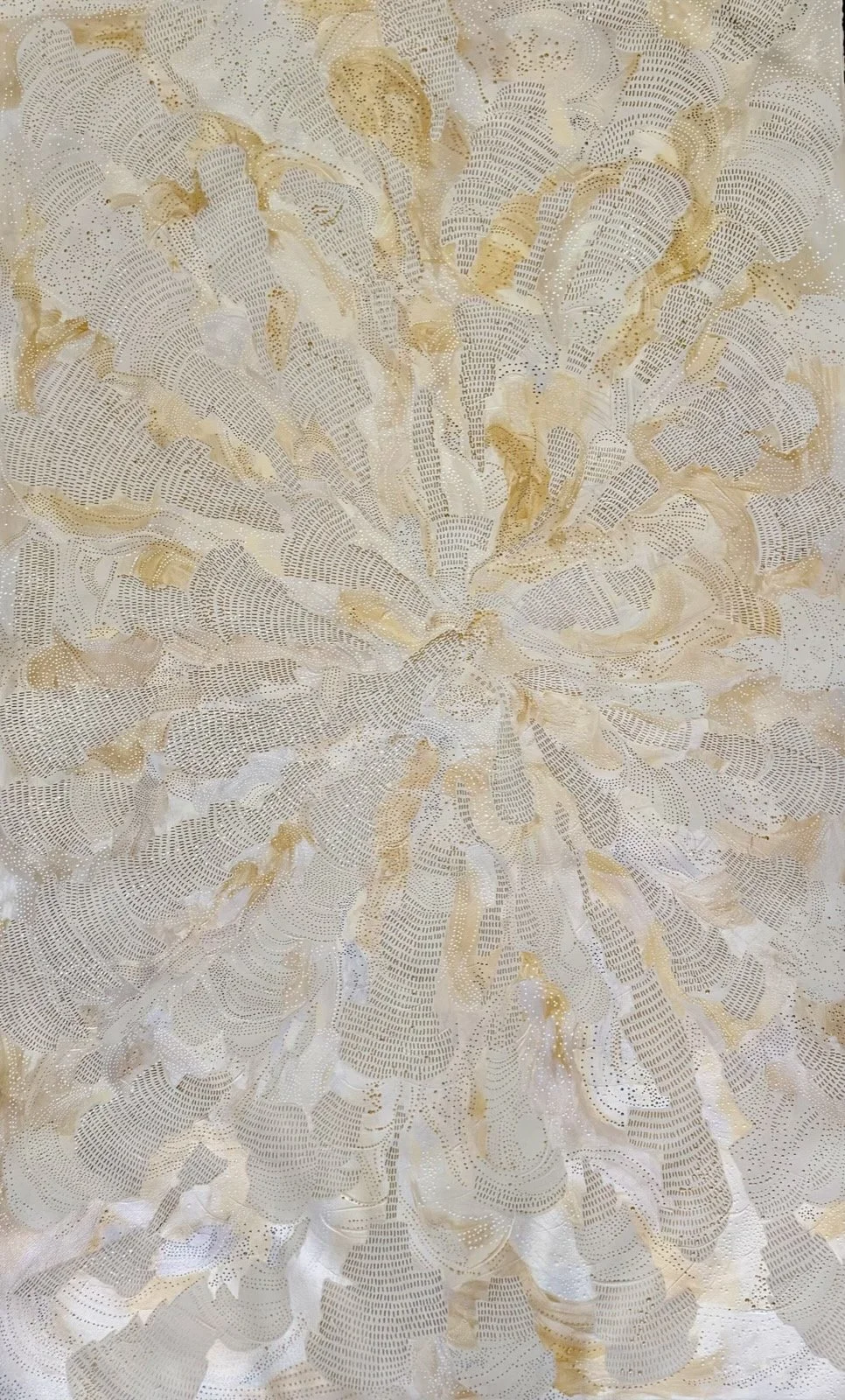FROM CENTER, 2026, Acrylic on paper, 73 x 45 inches