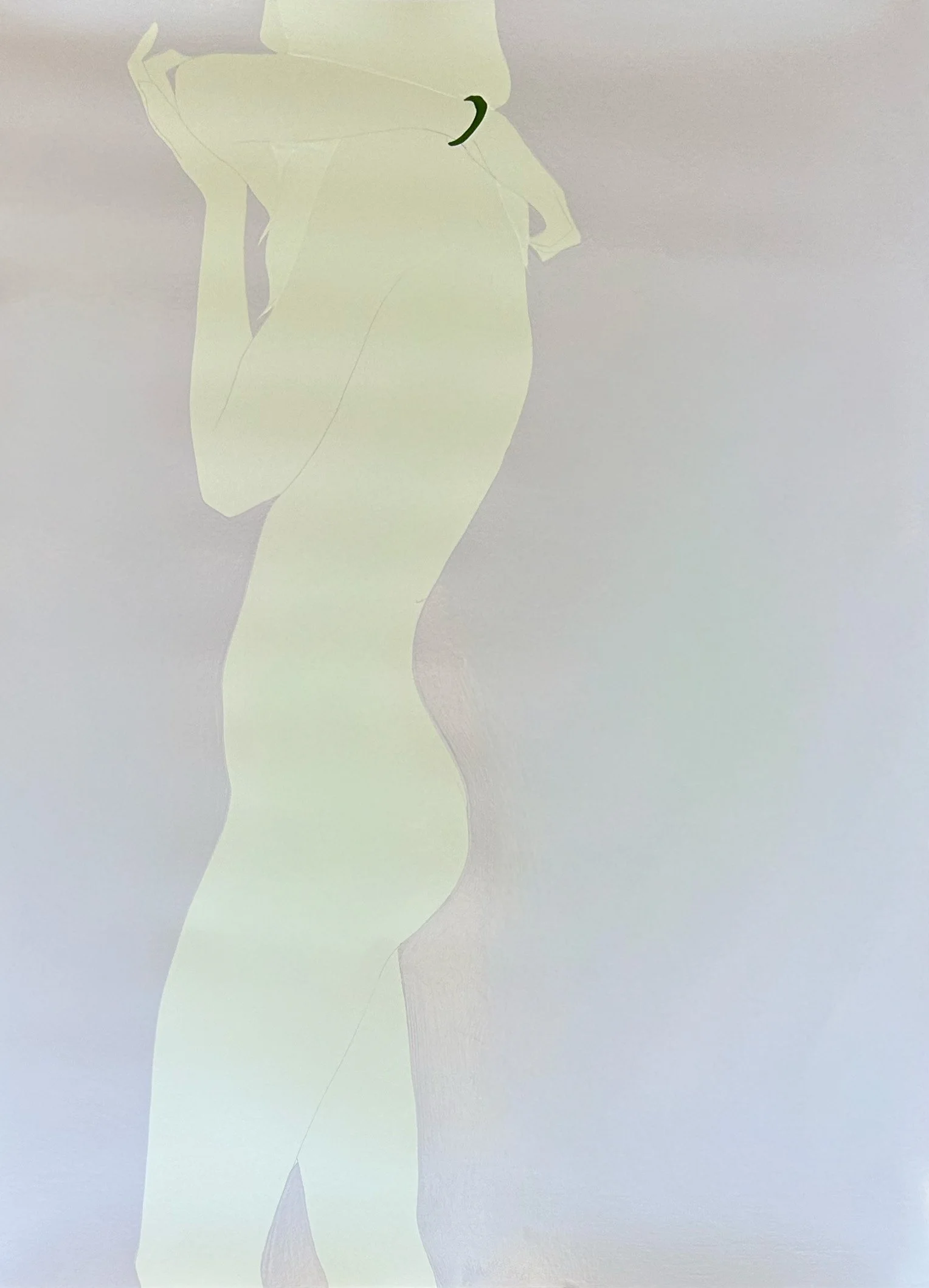 Natasha Law, Figure with Green Bracelet, 2026, Gloss on cartridge paper, 54 x 39 inches, 60 x 46 inches Framed