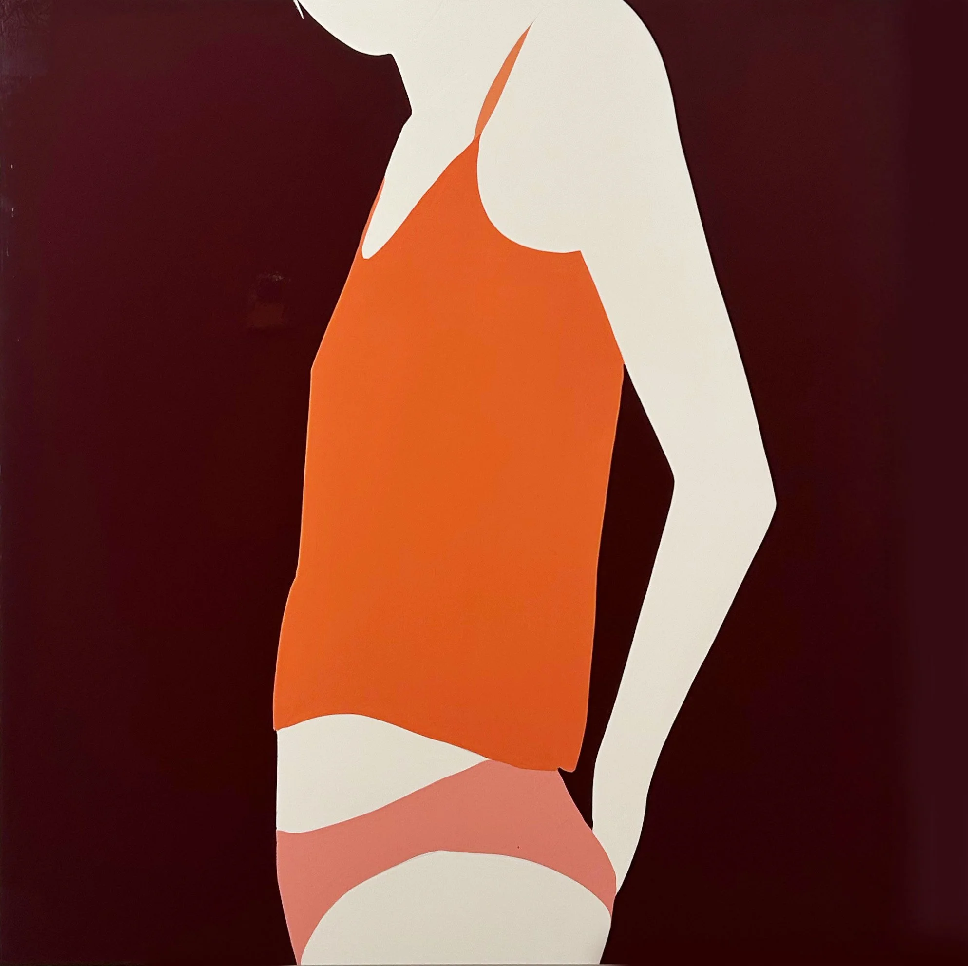Natasha Law, Coral Cube Pink Shape, 2026, Gloss on aluminum, 48 x 48 inches