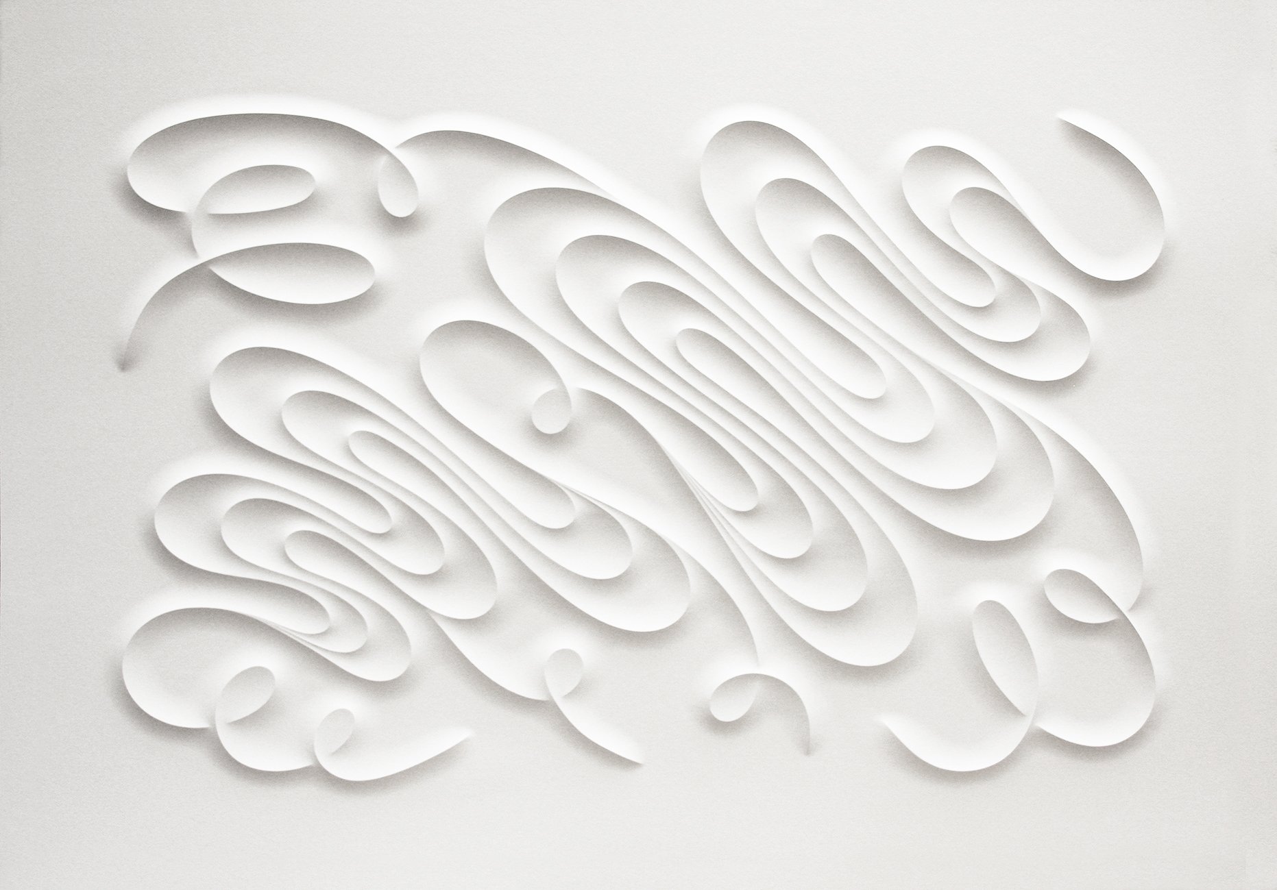 Jacinto Moros, TRFG, 2018, Blind embossing on Arches paper, 39 x 56 inches