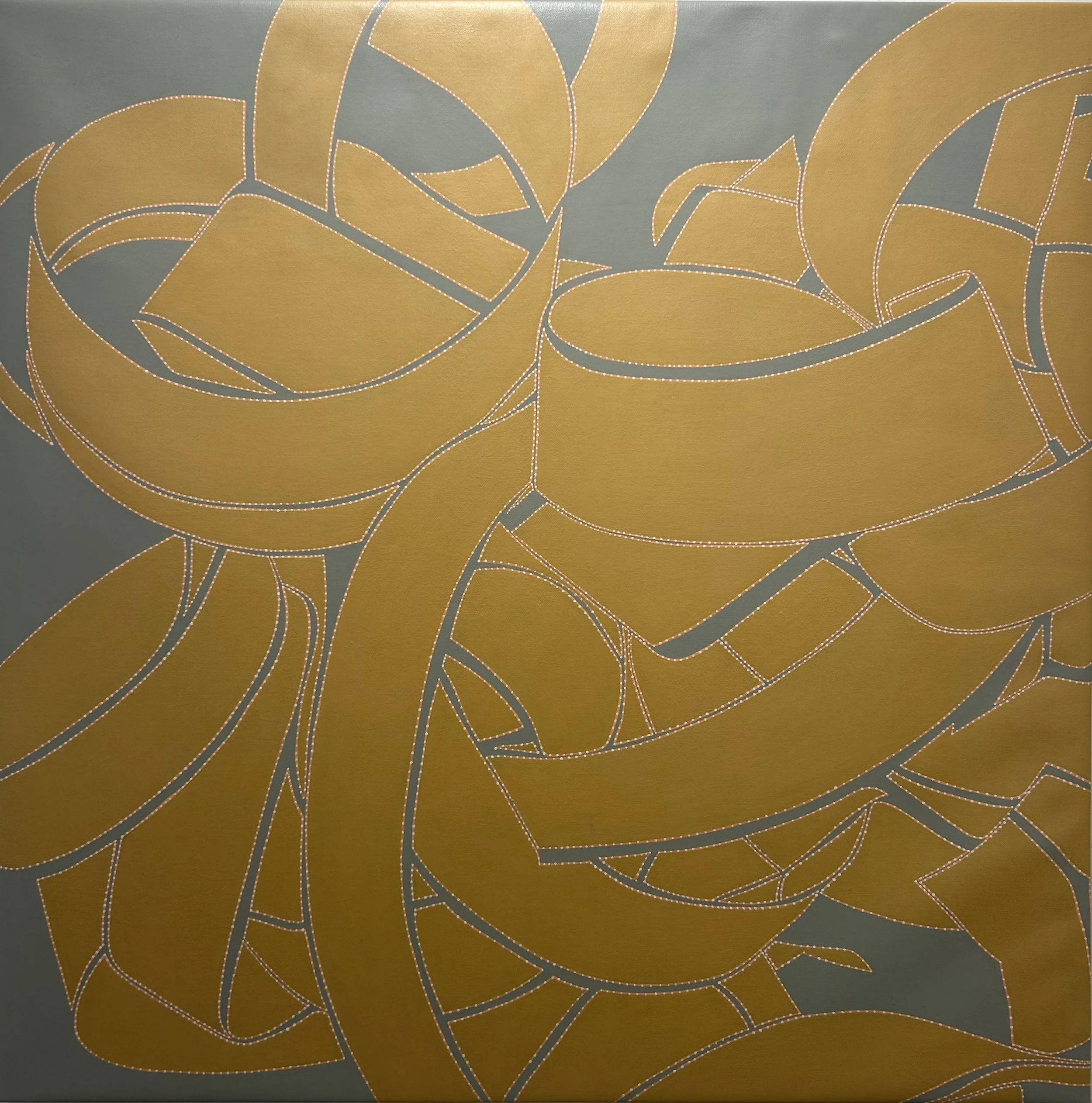 Lucy Soni, Lichen Button, 2025-2026, Acrylic on canvas, 40 x 40 inches