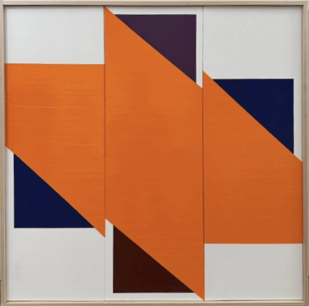 Jason Trotter, Interaction: Mythic Orange, 2025, Acrylic on canvas, 37 x 37 x 2 inches