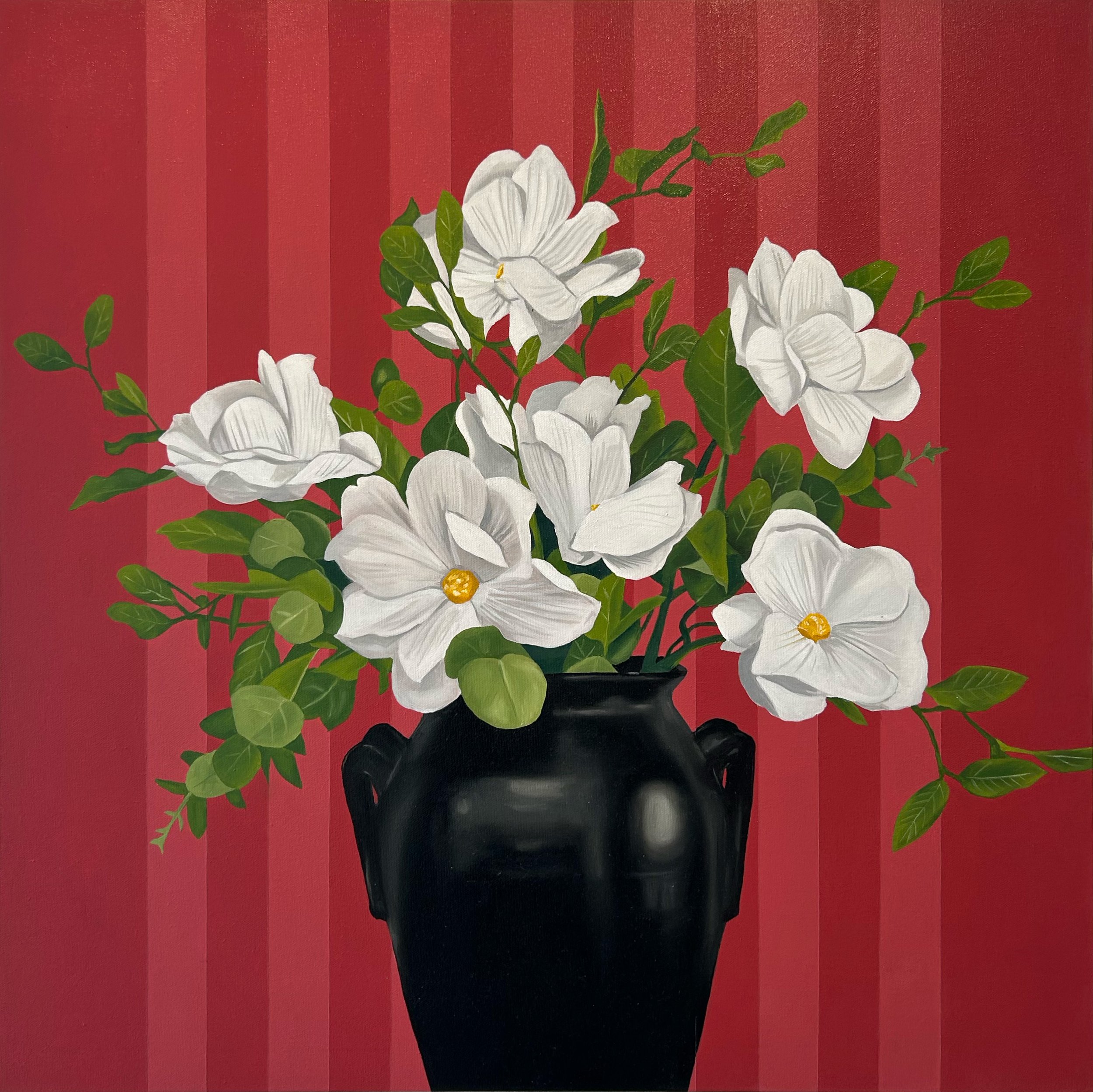 Daniel Adenitan,  White Reverie, 2026, Oil and Acrylic on Canvas, 36 x 36 in