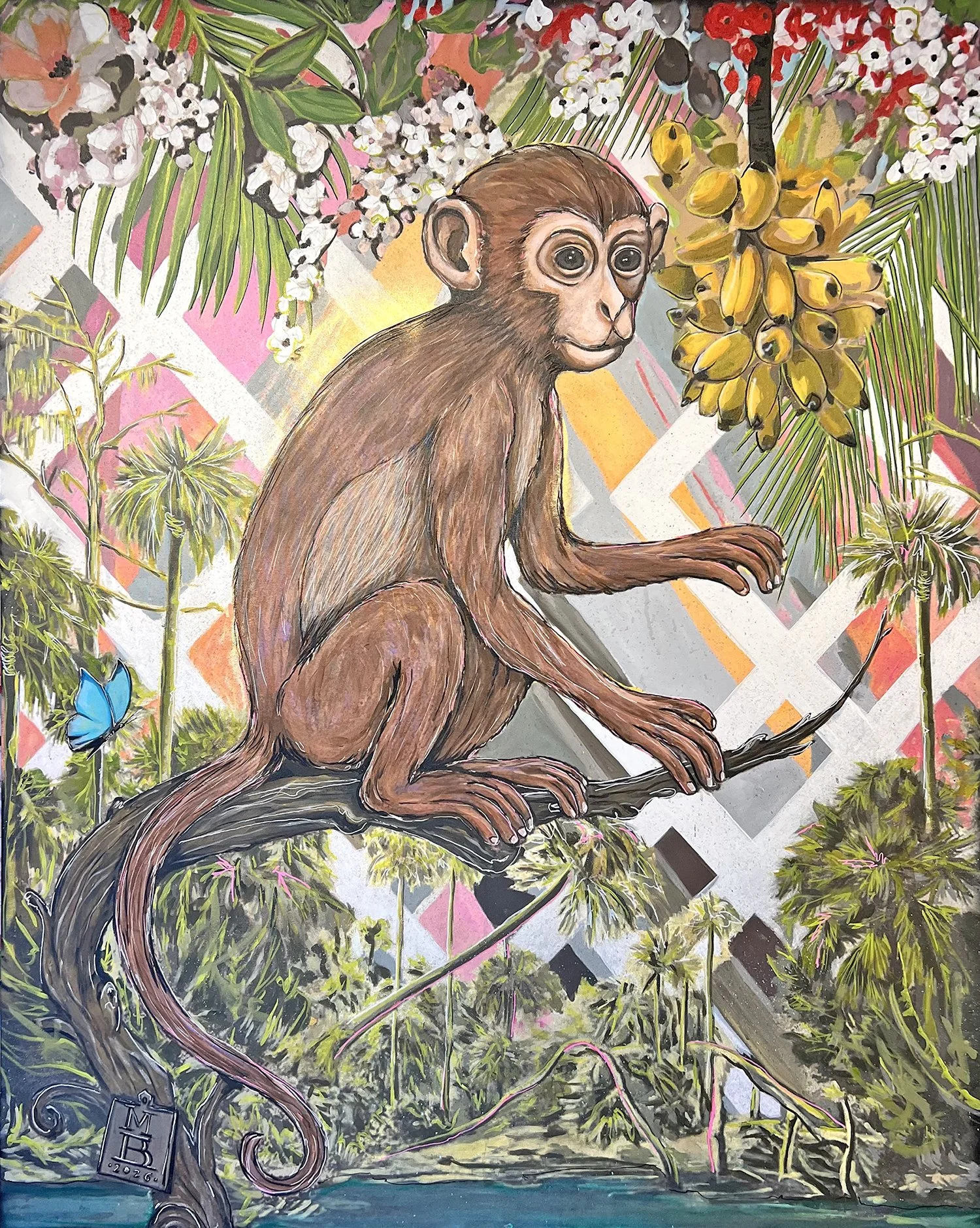 Mark Boomershine, Monkey, 2026, Mixed media on canvas, 60 x 48 inches 