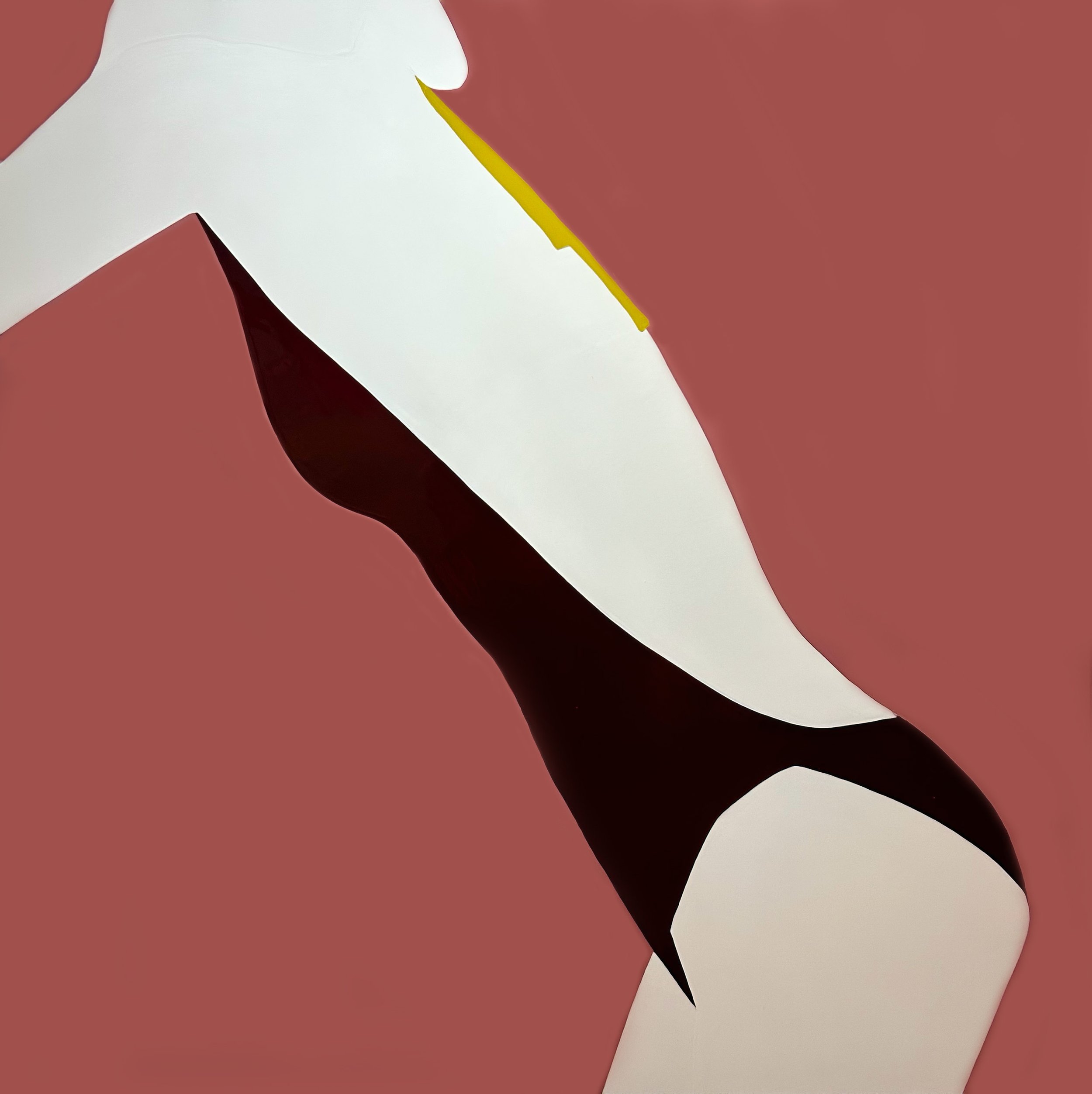 Natasha Law, Profile on Pink, 2026, Gloss on aluminum, 48 x 48 in