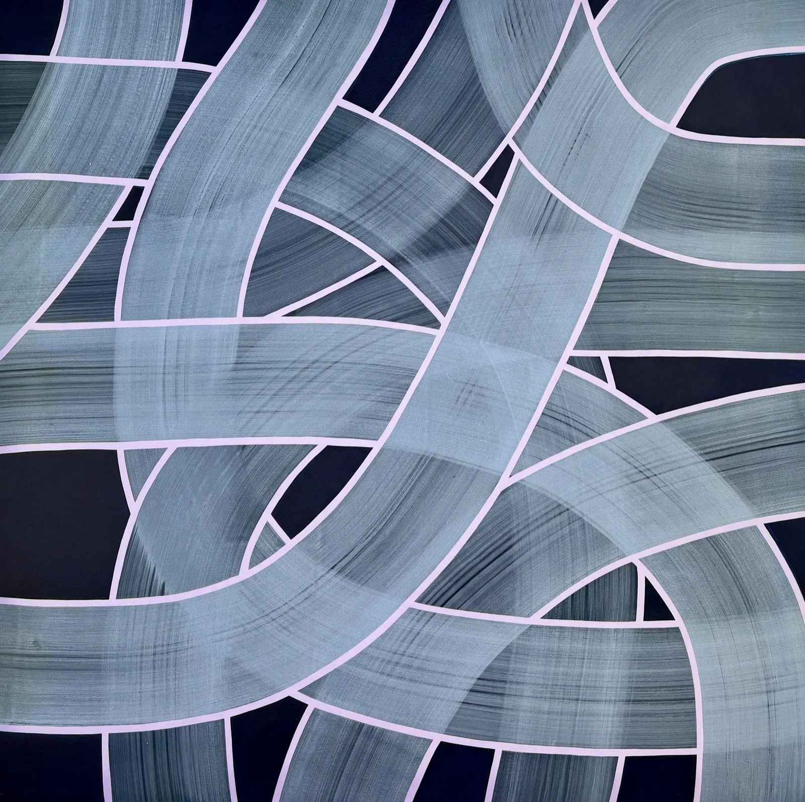 Lucy Soni, Silky Wave (lilac), 2025, Acrylic on canvas, 36 x 36 inches