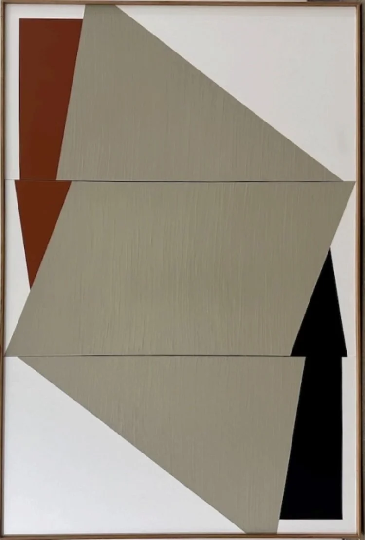Jason Trotter, Interaction: Rustic Taupe, 2025, Acrylic on canvas, 73 x 49 x 2.25 inches